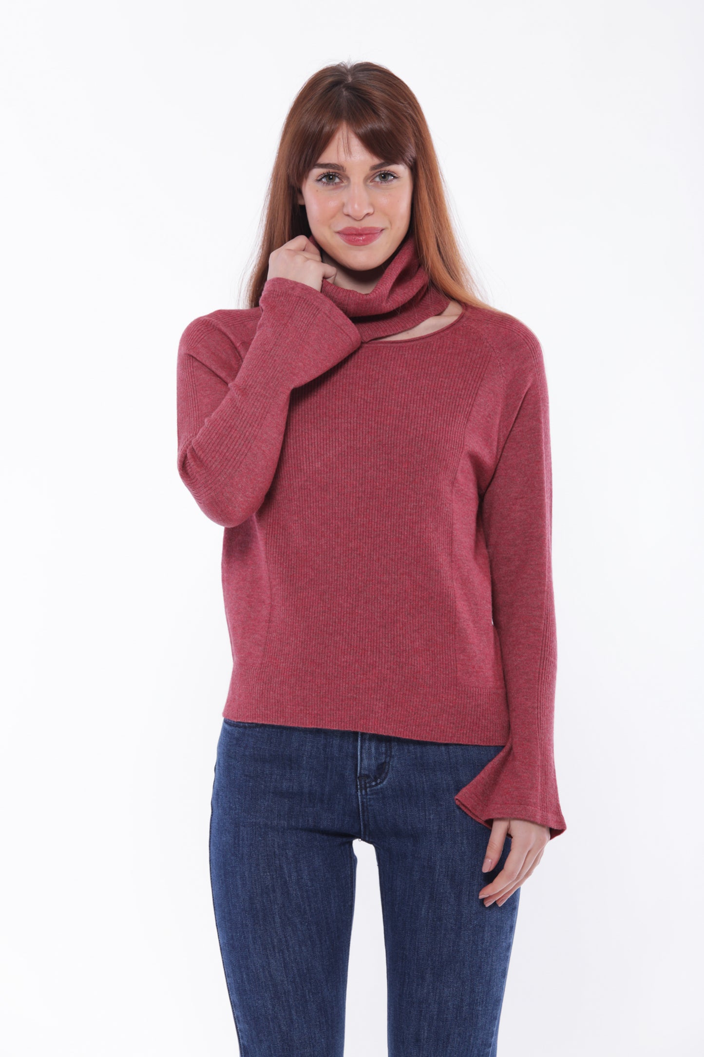 MAGLIA SCOLLO TONDO CON COLLO REMOVIBILE