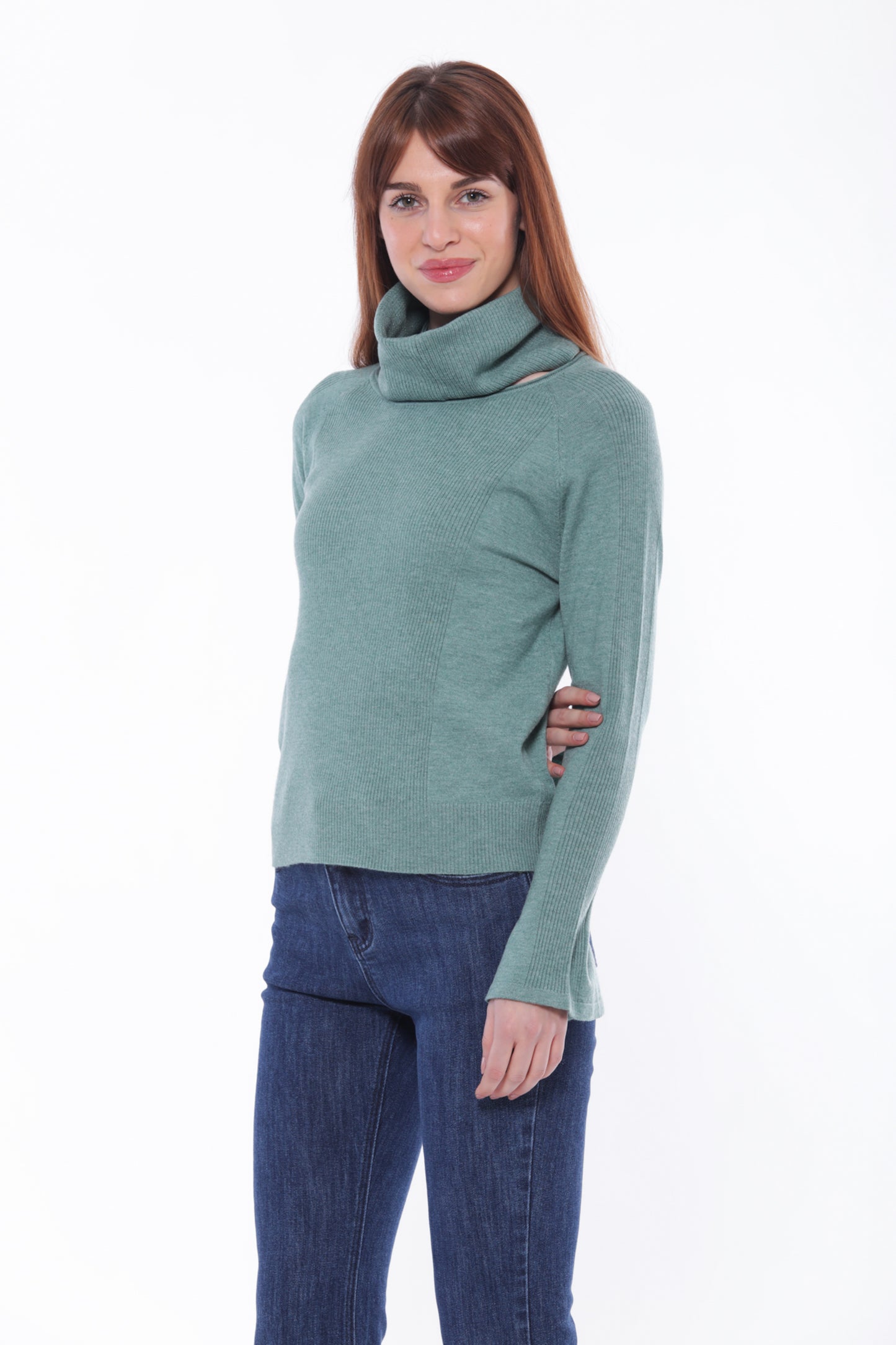 MAGLIA SCOLLO TONDO CON COLLO REMOVIBILE