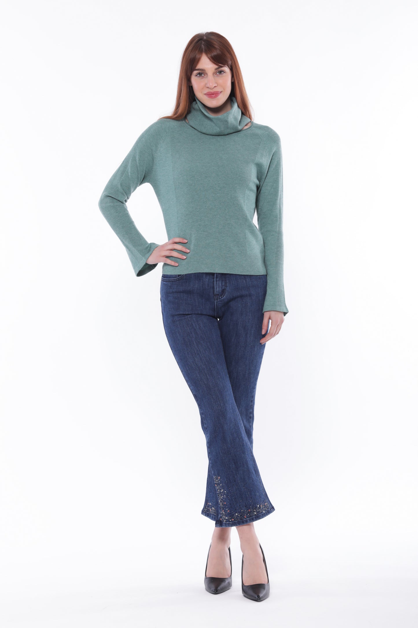 MAGLIA SCOLLO TONDO CON COLLO REMOVIBILE
