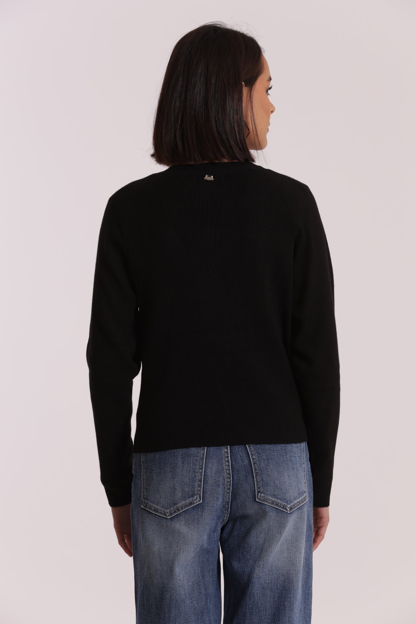 MAGLIA CARDIGAN CON CHIUSURA OBLICLA