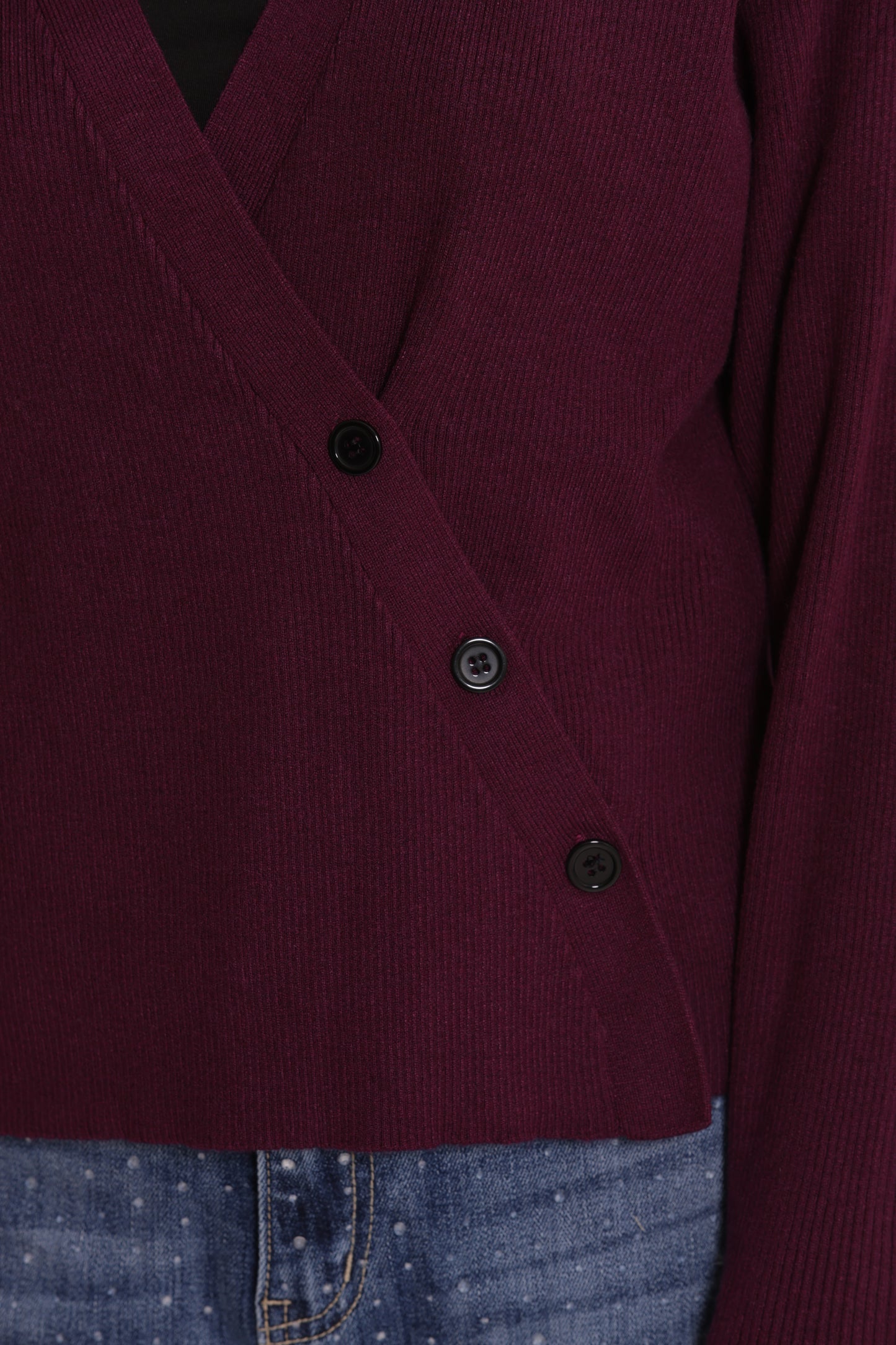 MAGLIA CARDIGAN CON CHIUSURA OBLICLA