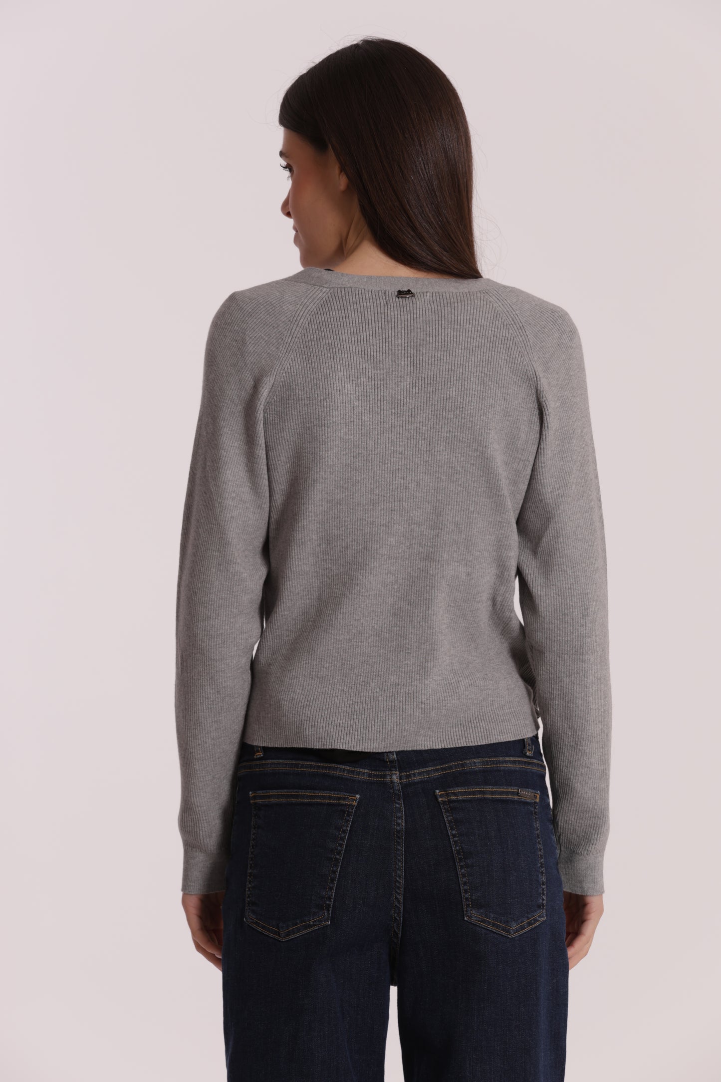 MAGLIA CARDIGAN CON CHIUSURA OBLICLA