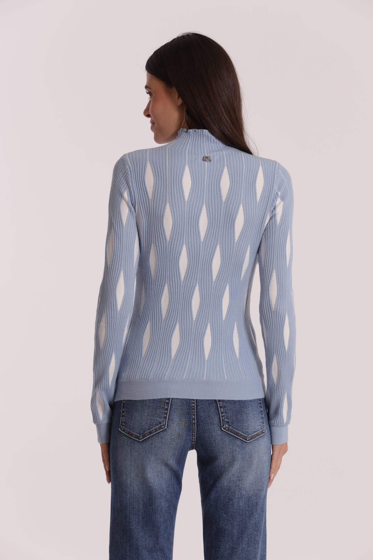 MAGLIA BICOLOR CON FANTASIA ROMBI
