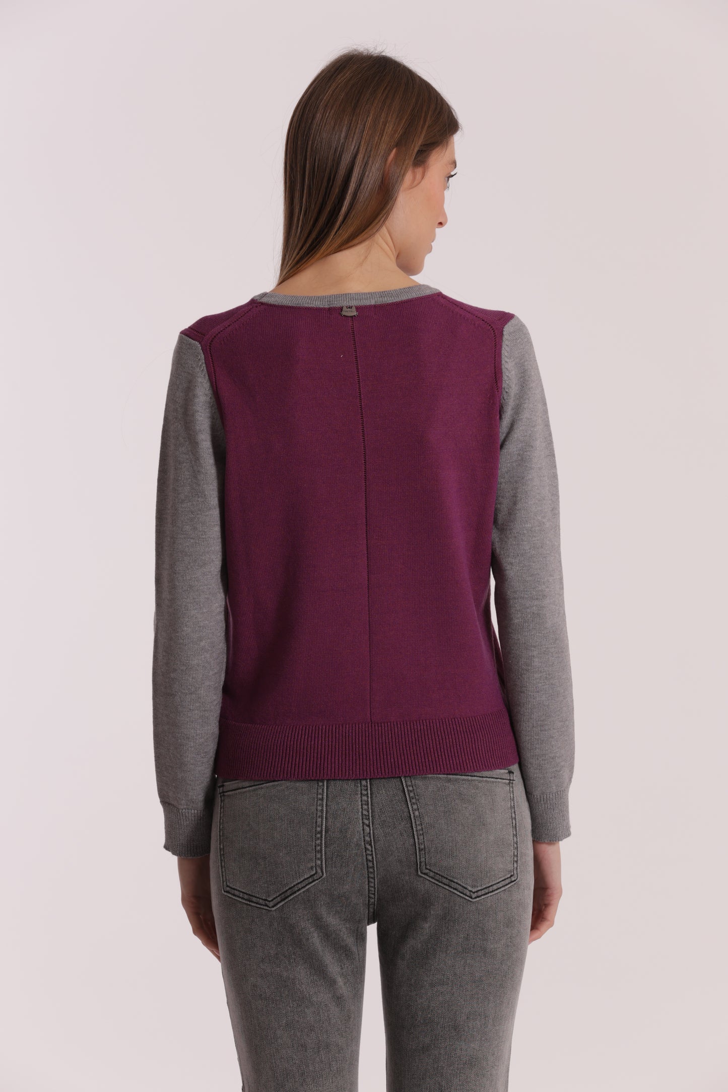 MAGLIA BICOLOR SCOLLO TONDO