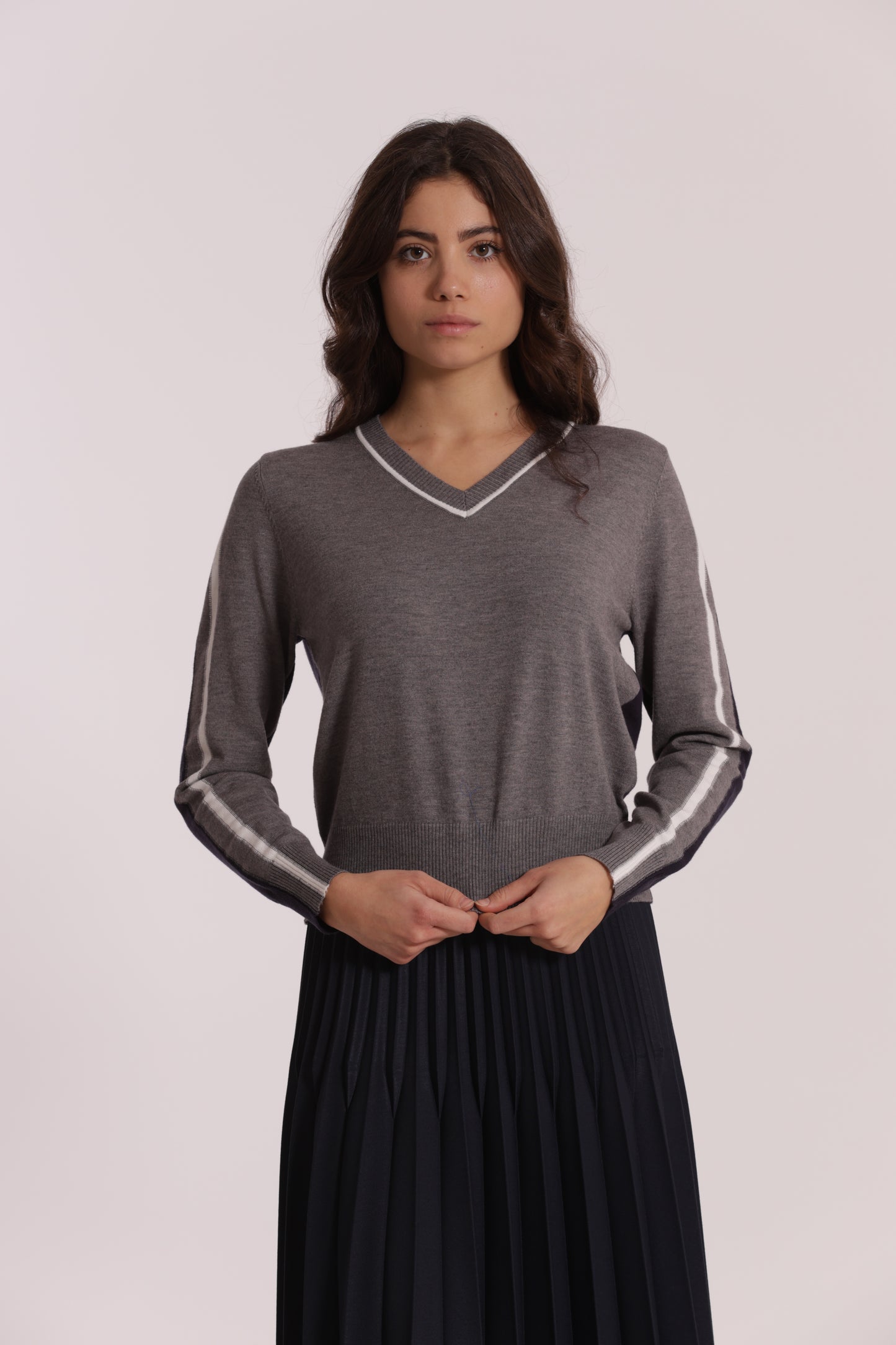 MAGLIA TRICOLOR SCOLLO A V