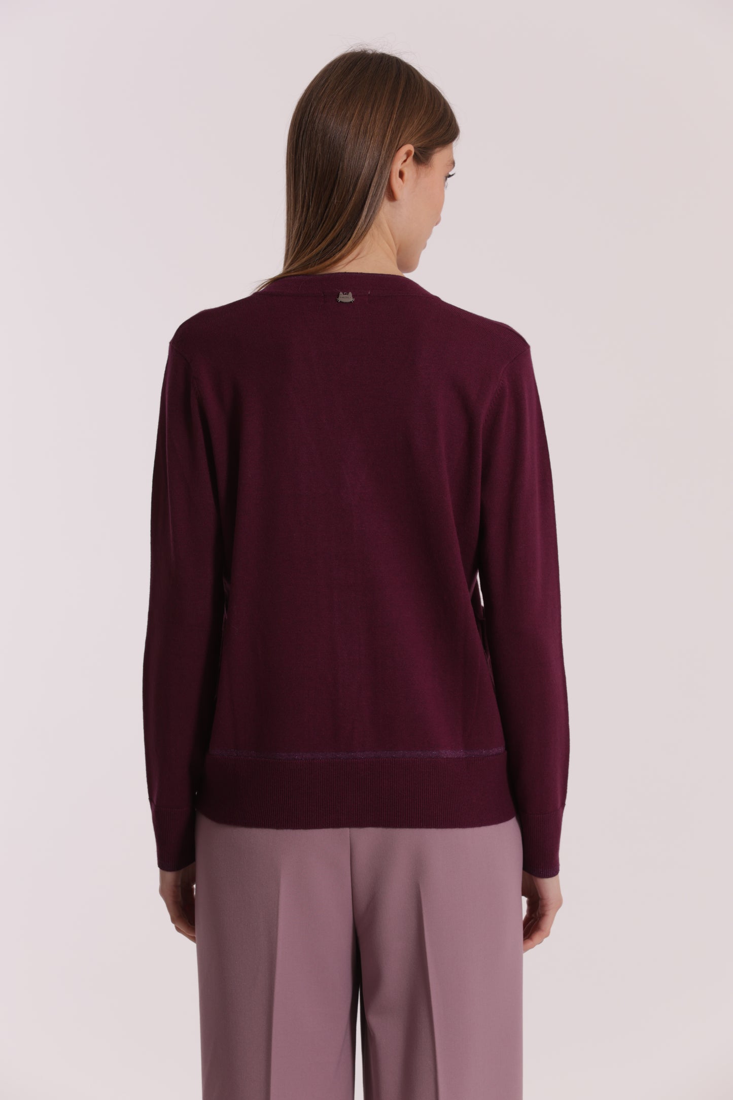 MAGLIA CARDIGAN CON BORDI LUREX