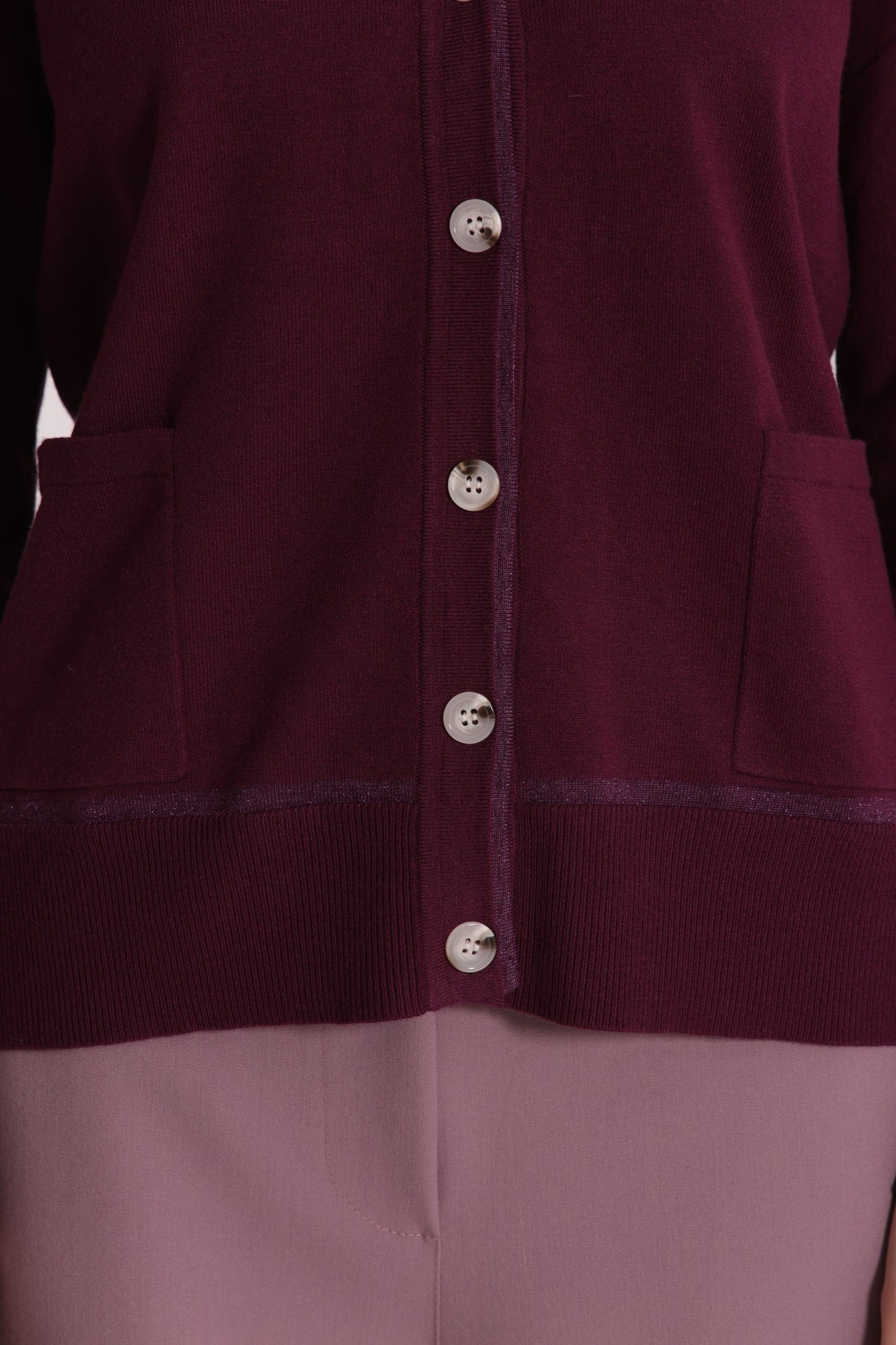 MAGLIA CARDIGAN CON BORDI LUREX