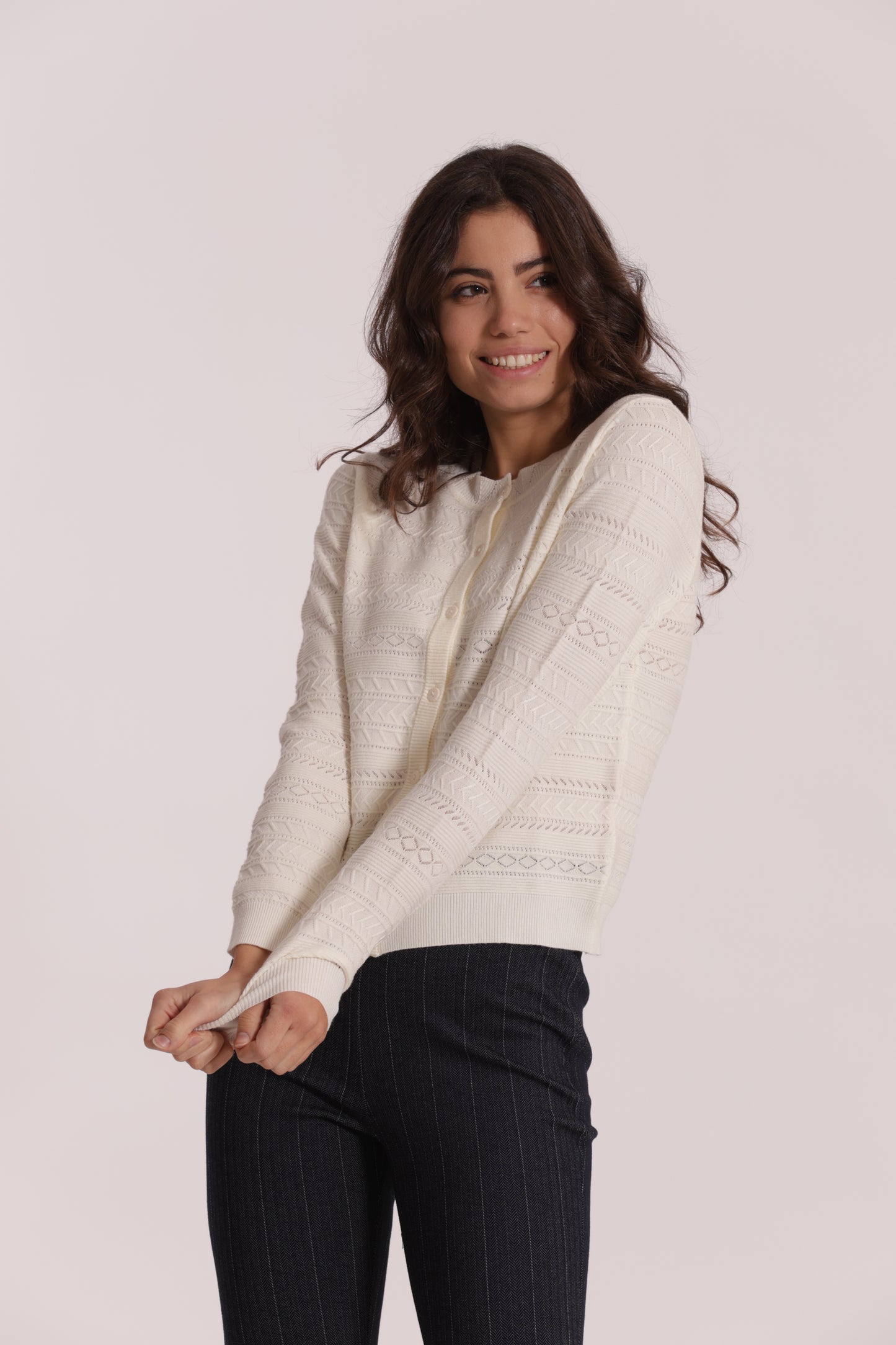 MAGLIA CARDIGAN TRAFORATO