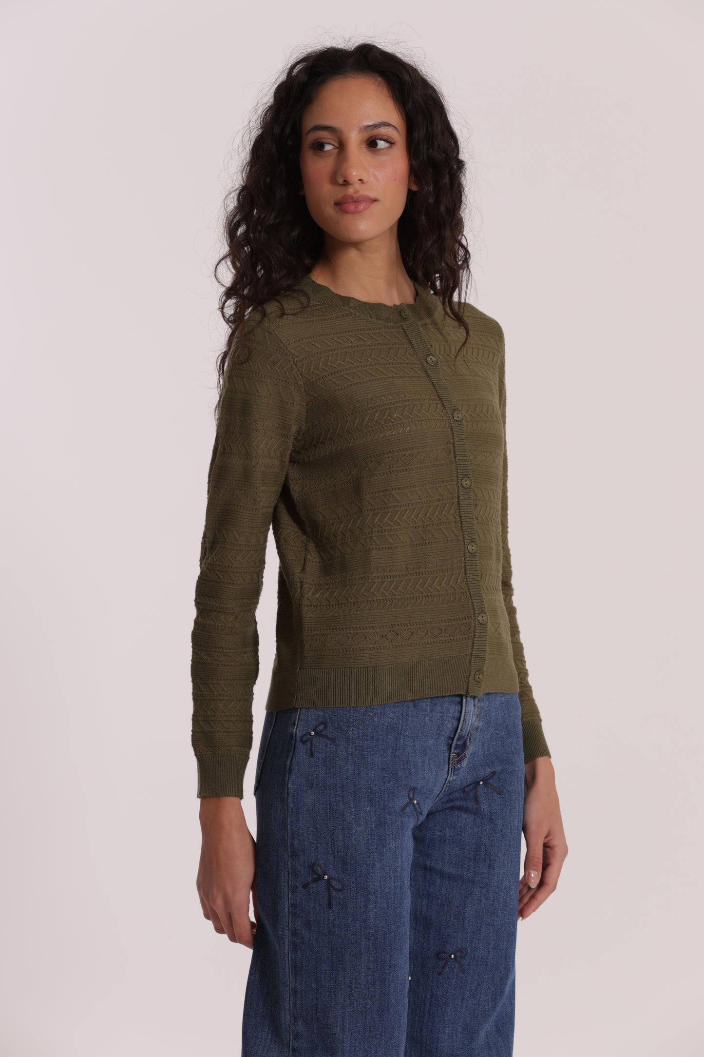 MAGLIA CARDIGAN TRAFORATO