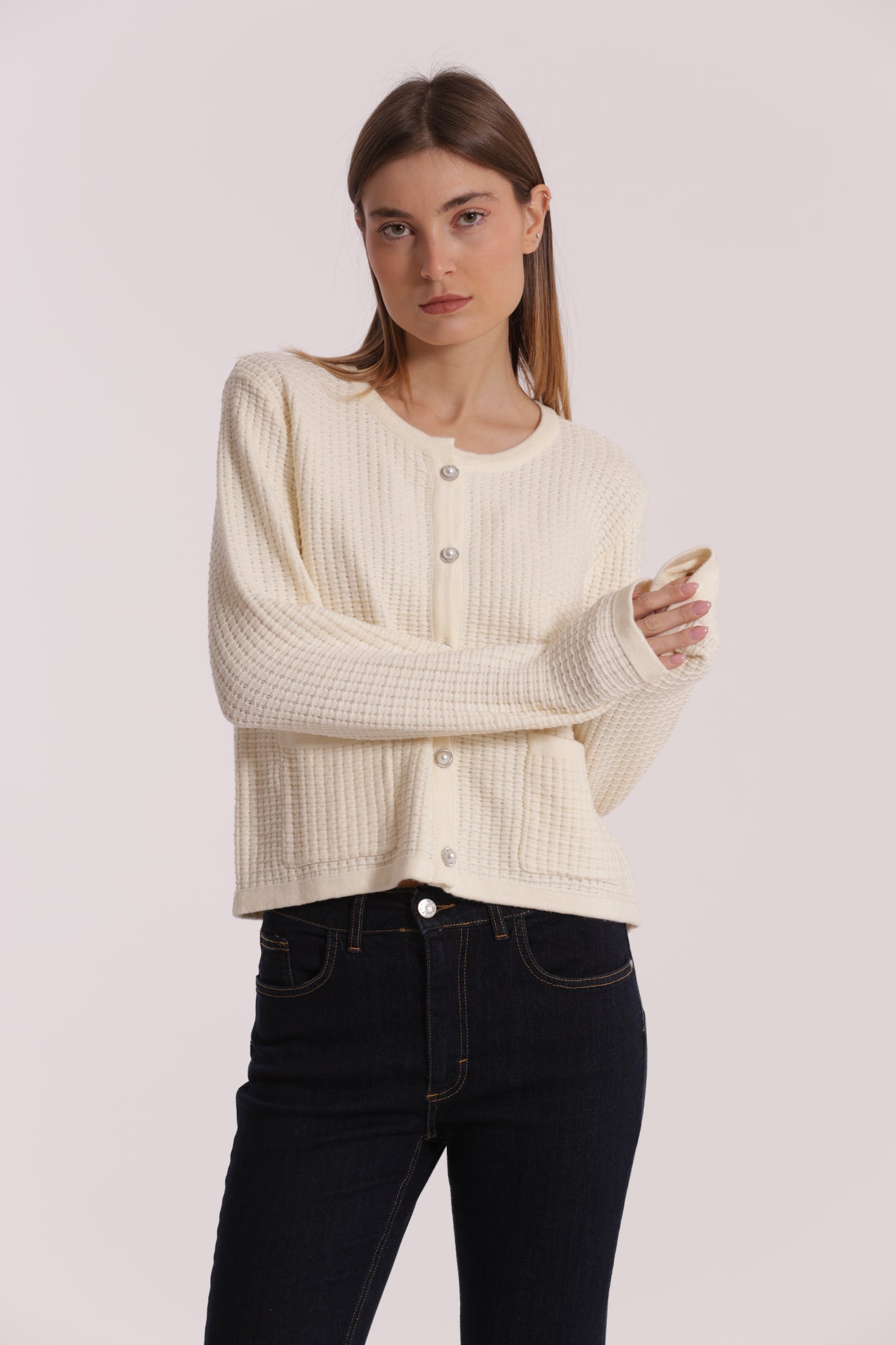 MAGLIA CARDIGAN NIDO D'APE
