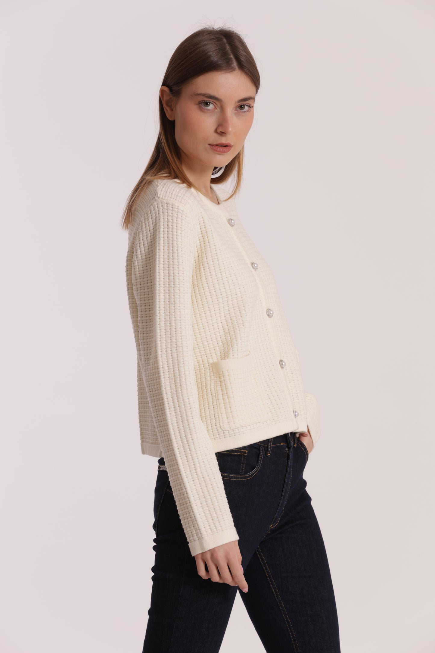 MAGLIA CARDIGAN NIDO D'APE