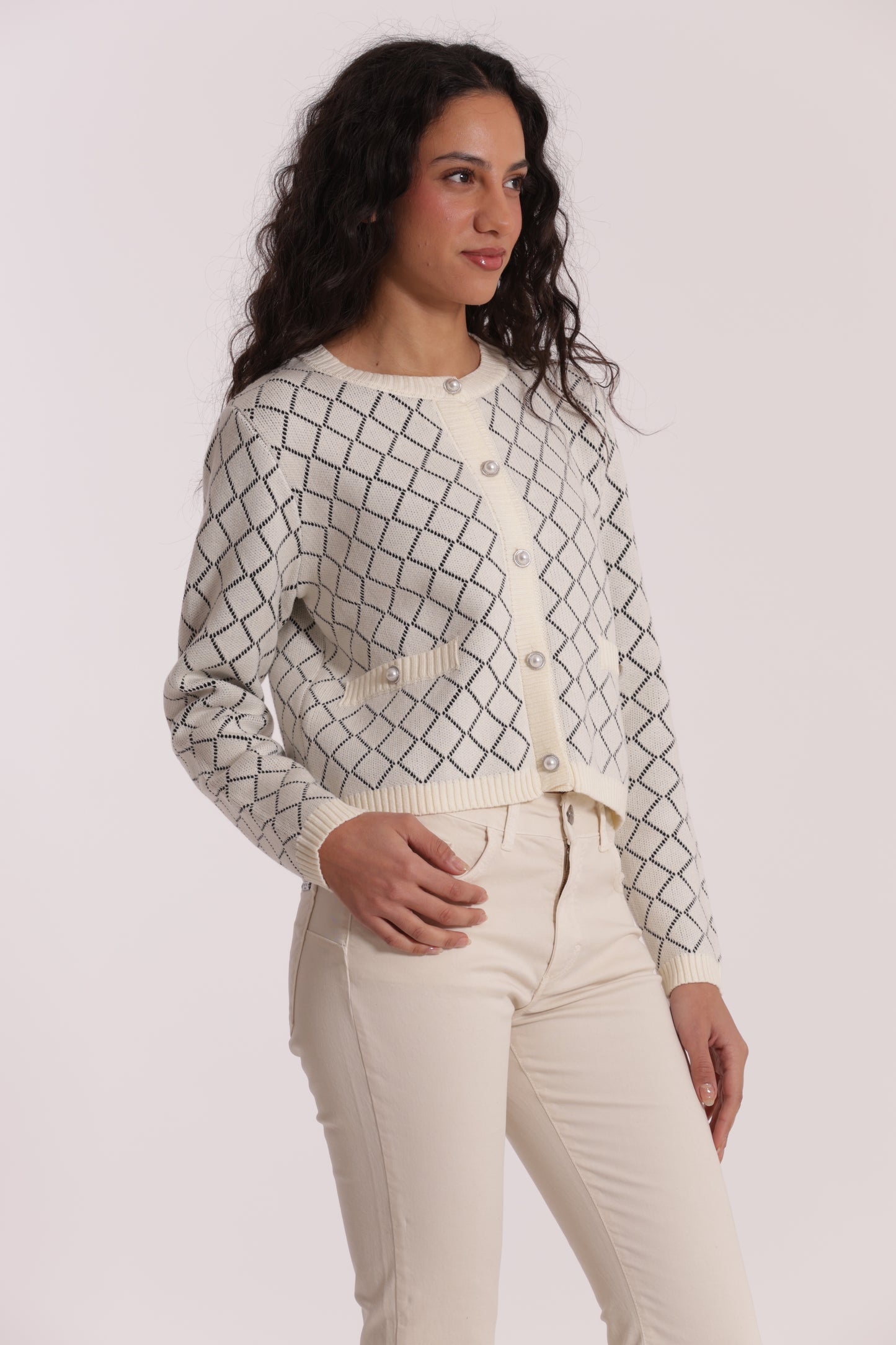 MAGLIA CARDIGAN A ROMBI