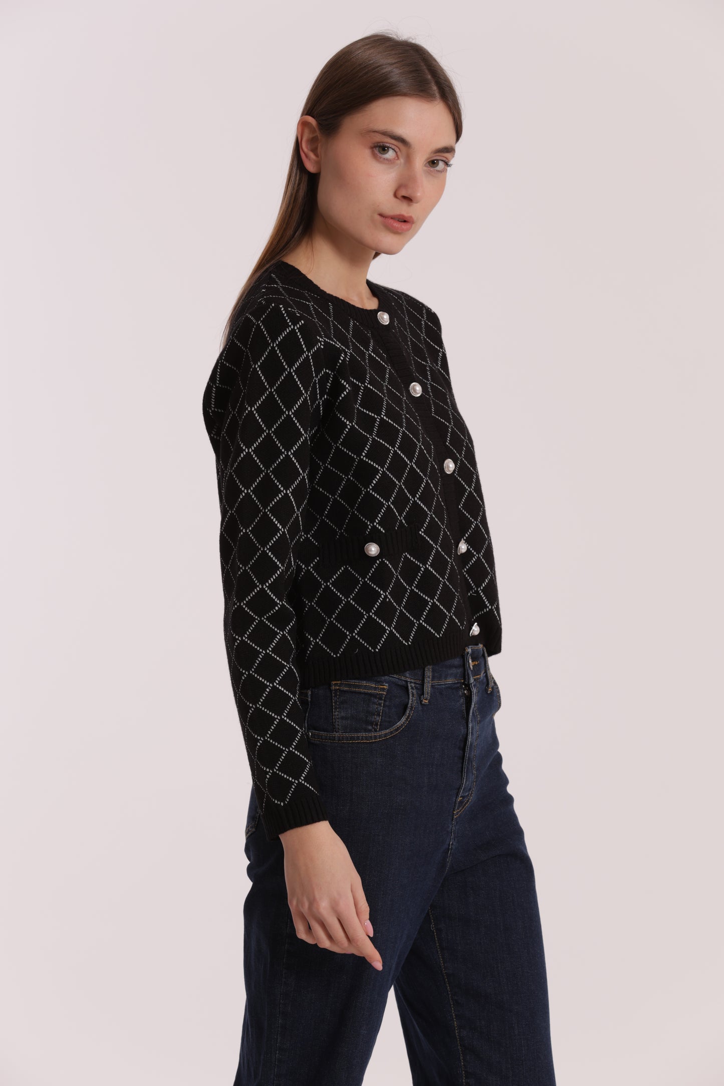 MAGLIA CARDIGAN A ROMBI