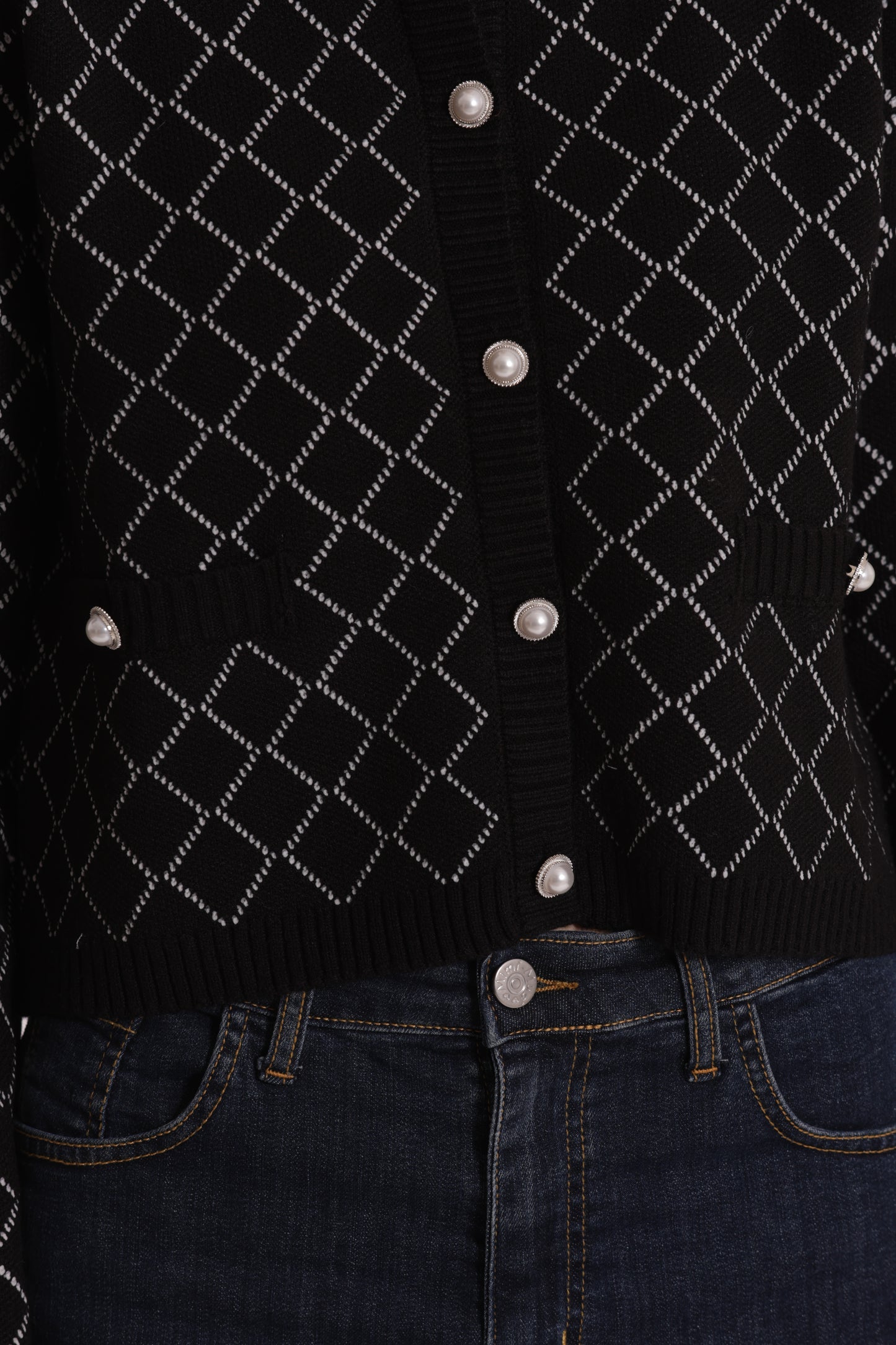 MAGLIA CARDIGAN A ROMBI