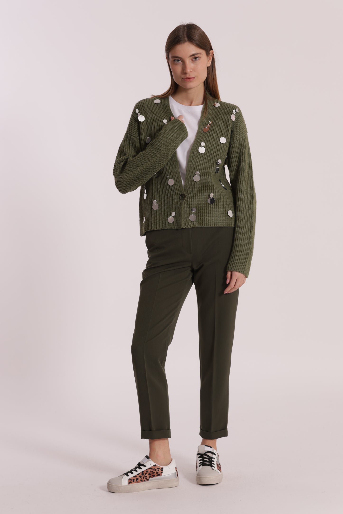 MAGLIA CARDIGAN CON STRASS