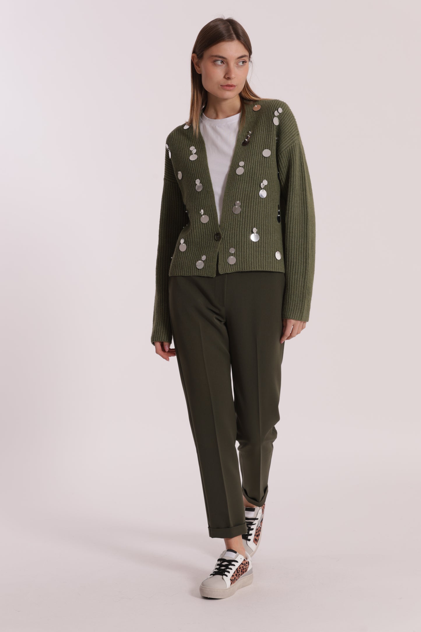 MAGLIA CARDIGAN CON STRASS