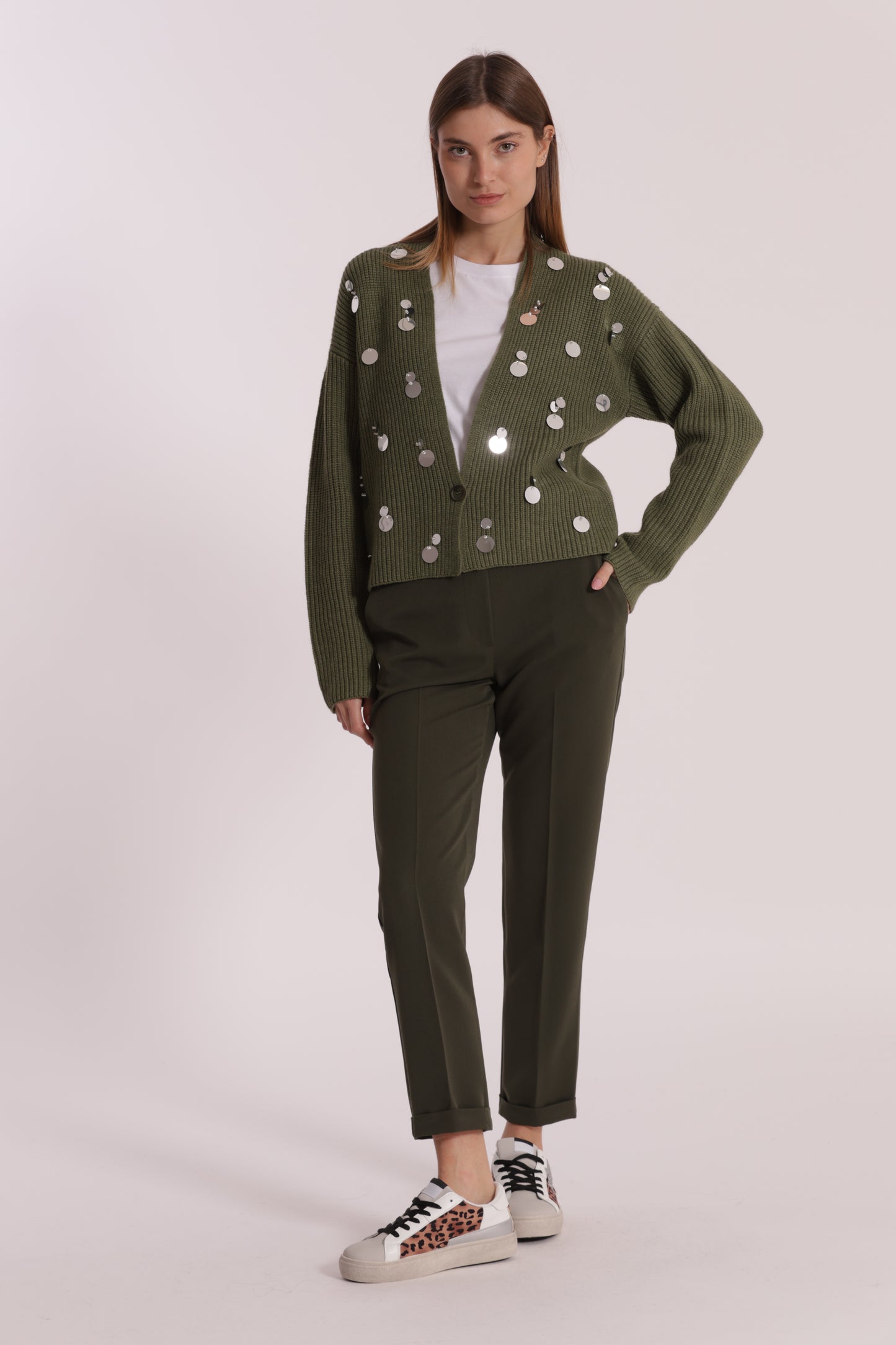 MAGLIA CARDIGAN CON STRASS