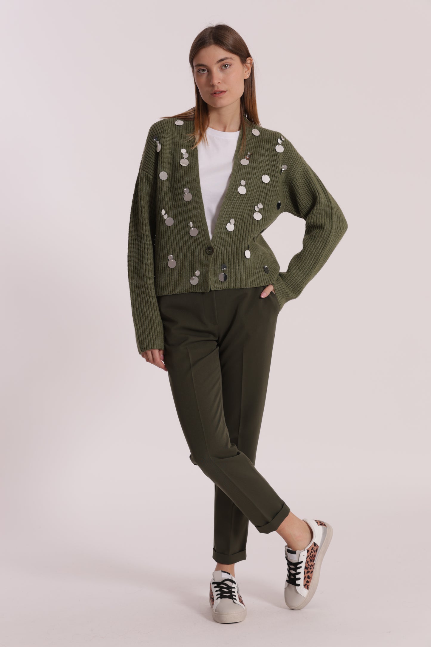 MAGLIA CARDIGAN CON STRASS