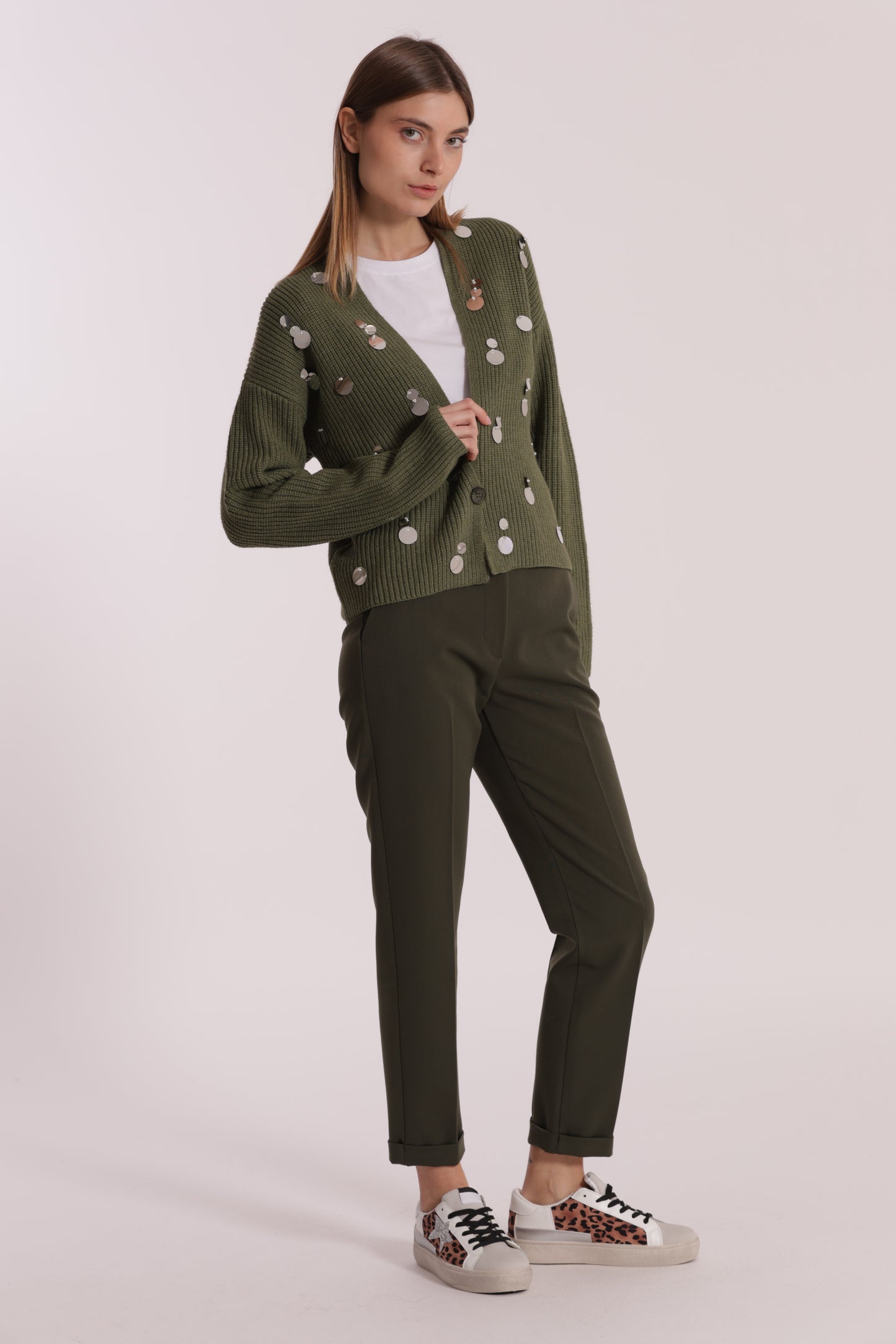 MAGLIA CARDIGAN CON STRASS