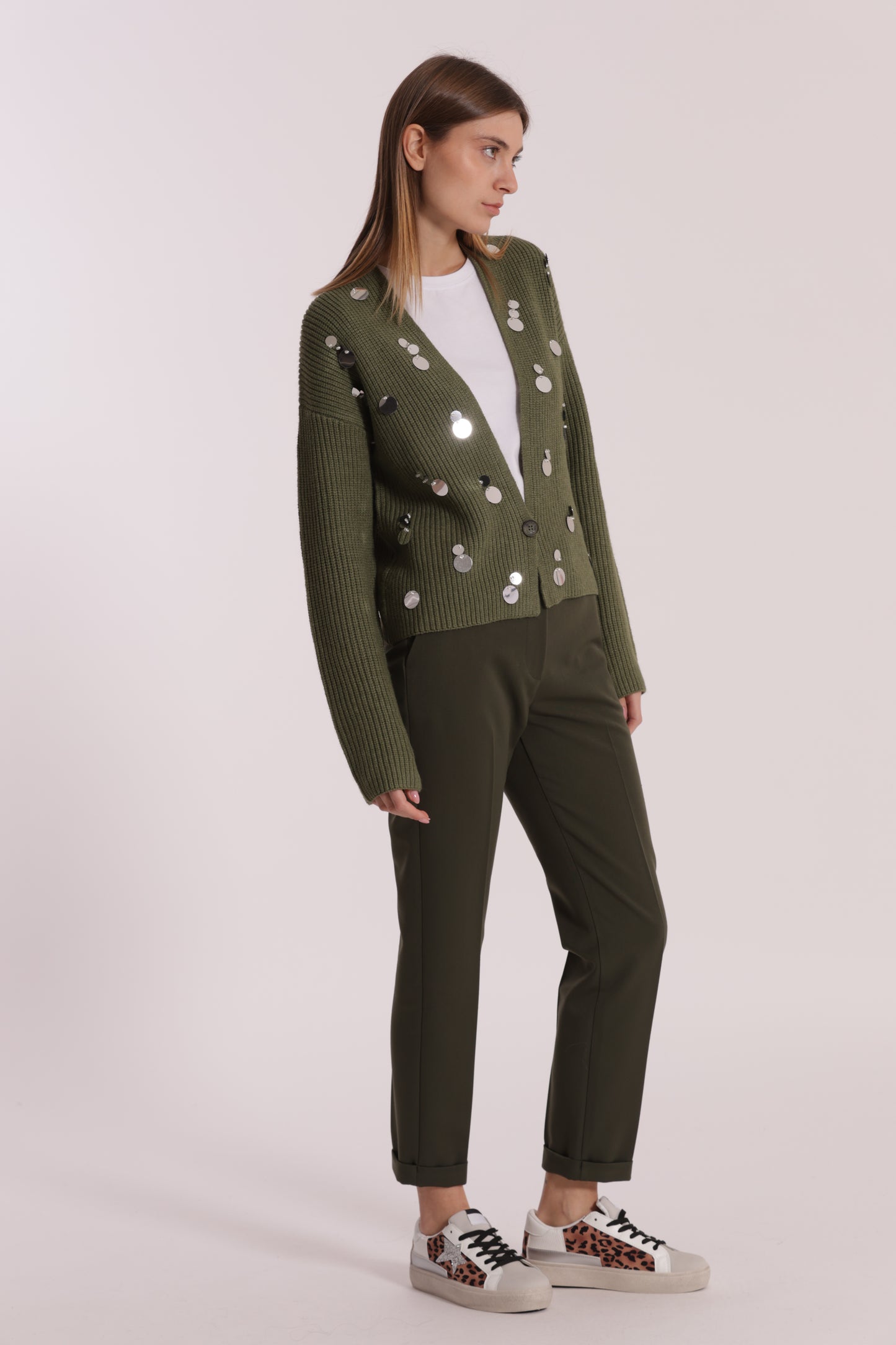 MAGLIA CARDIGAN CON STRASS