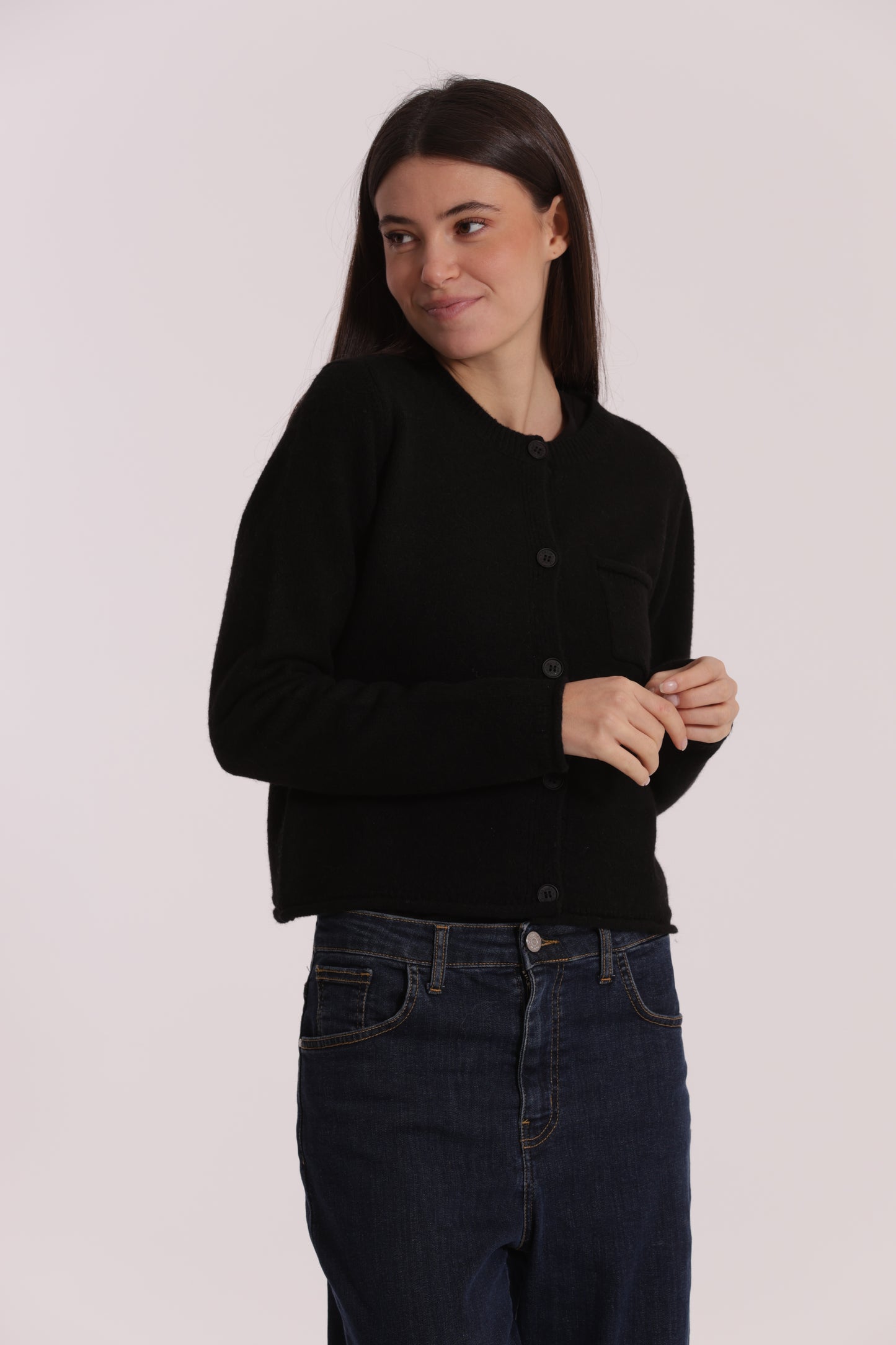 MAGLIA CARDIGAN CON TASCHINO