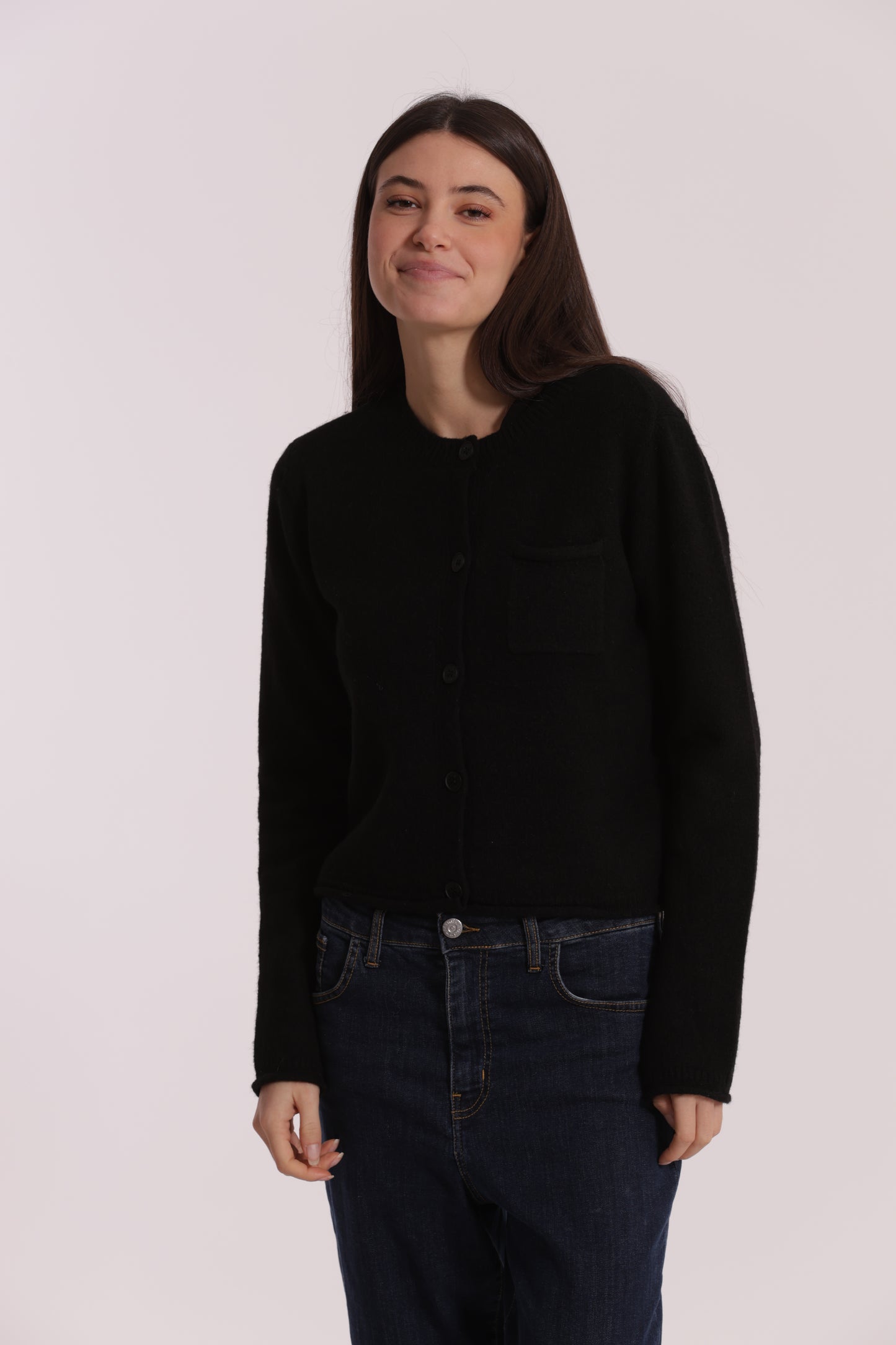MAGLIA CARDIGAN CON TASCHINO