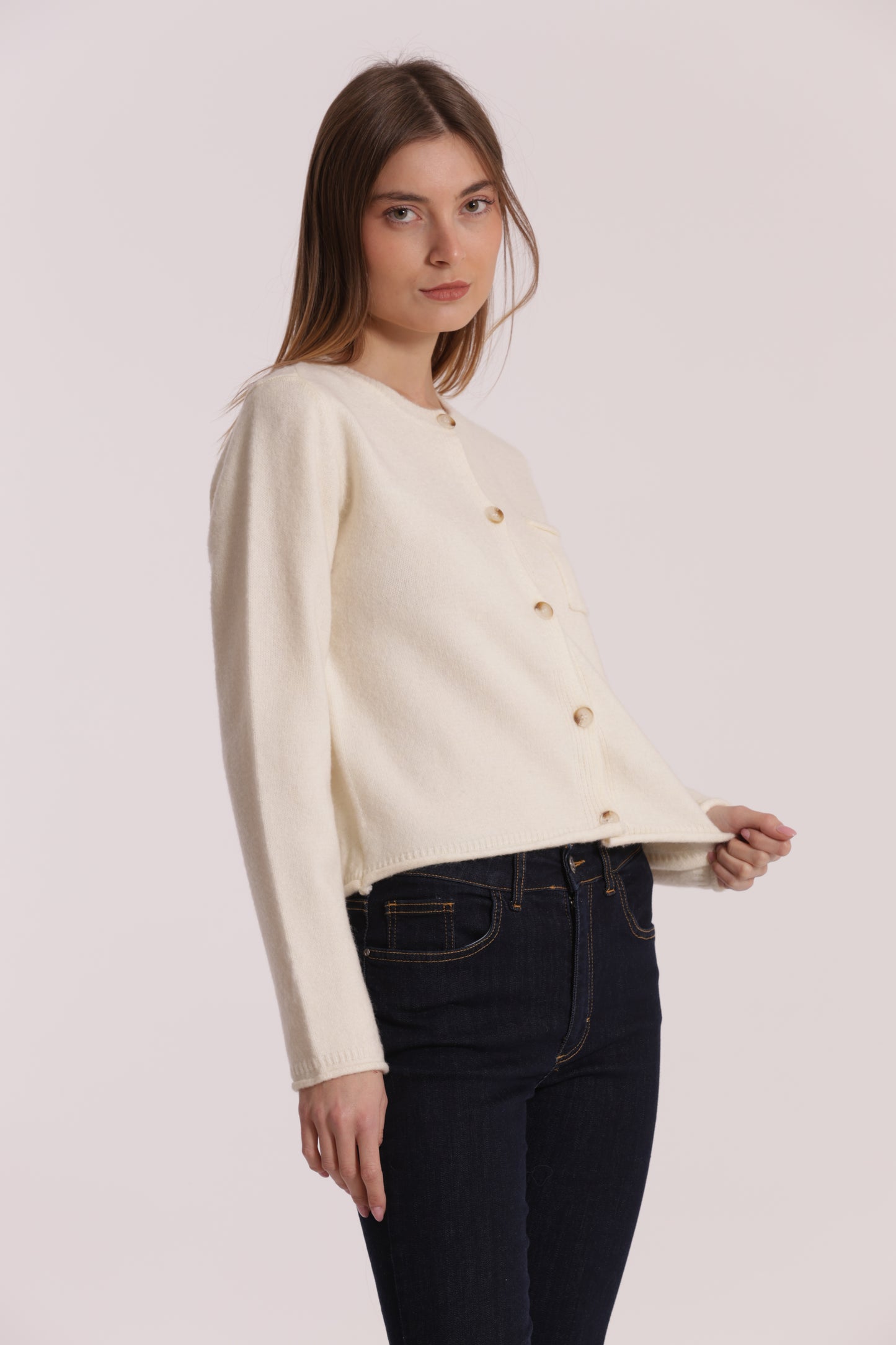 MAGLIA CARDIGAN CON TASCHINO