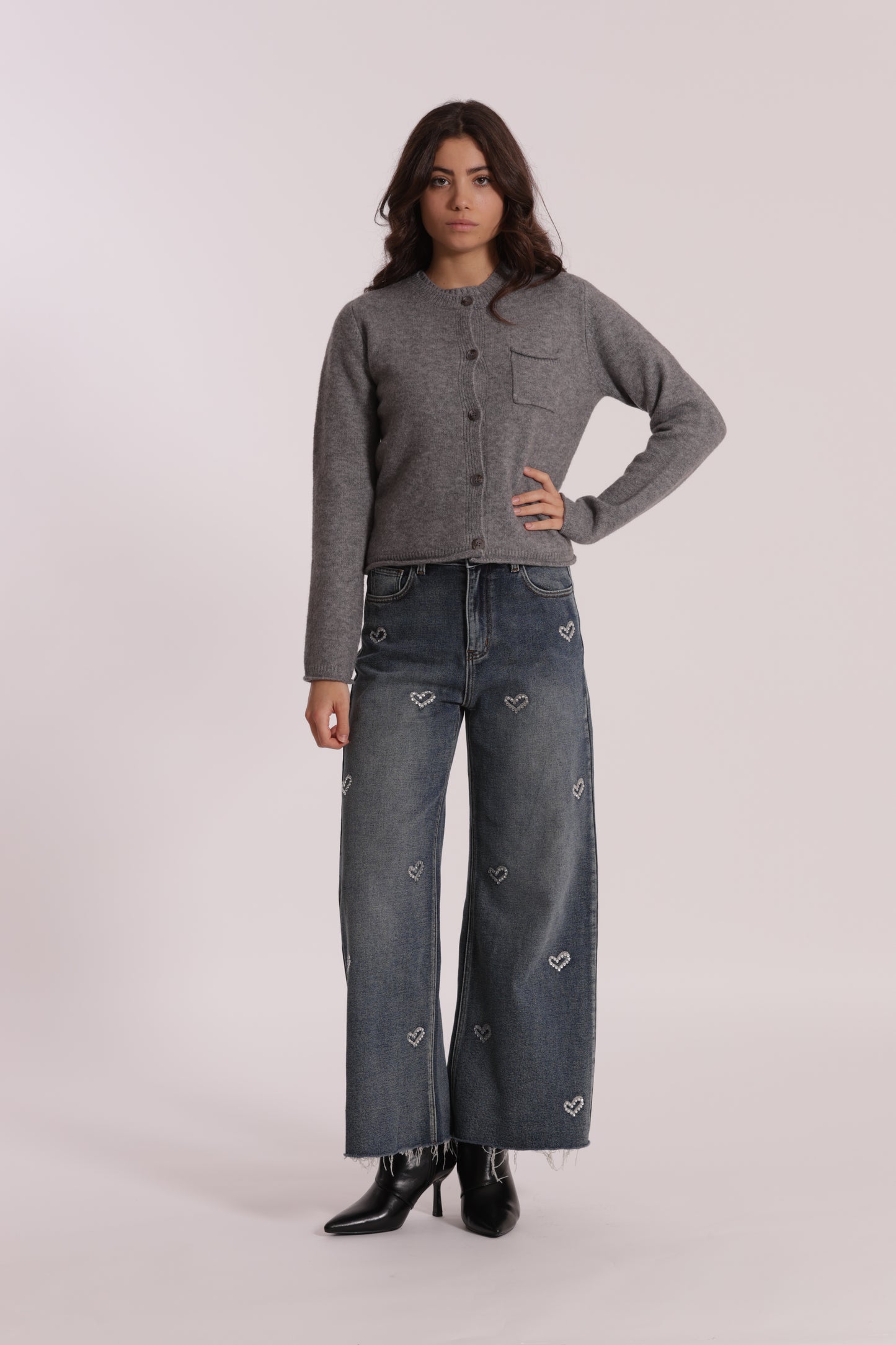 MAGLIA CARDIGAN CON TASCHINO