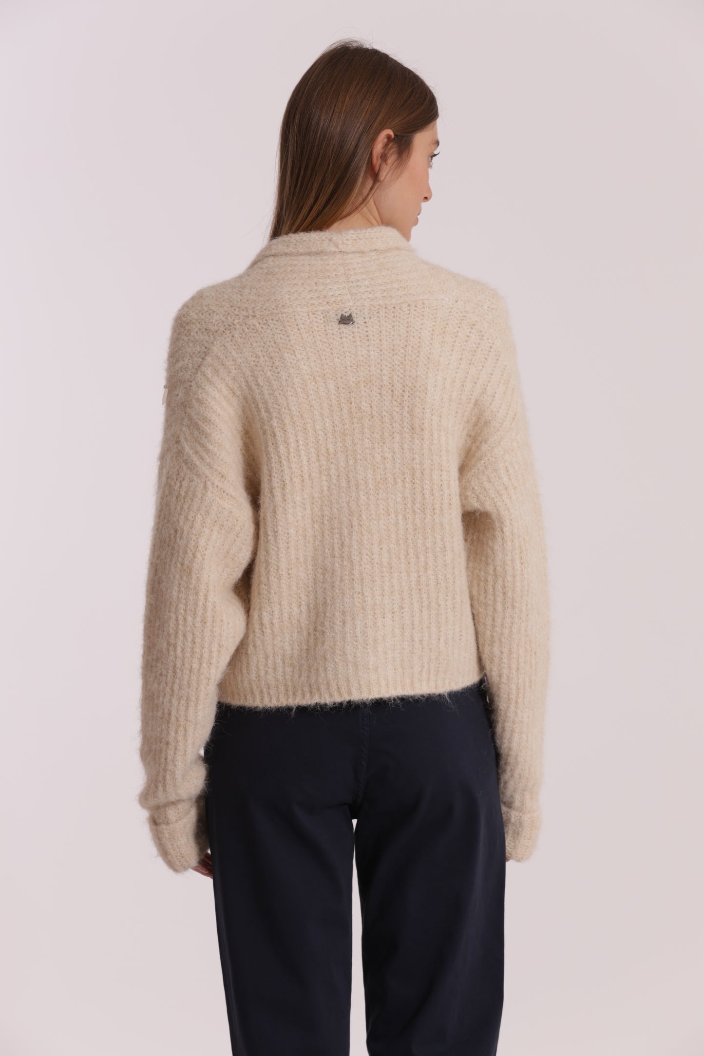 MAGLIA CARDIGAN CON CHIUSURA INCROCIATA E PAILLETTES