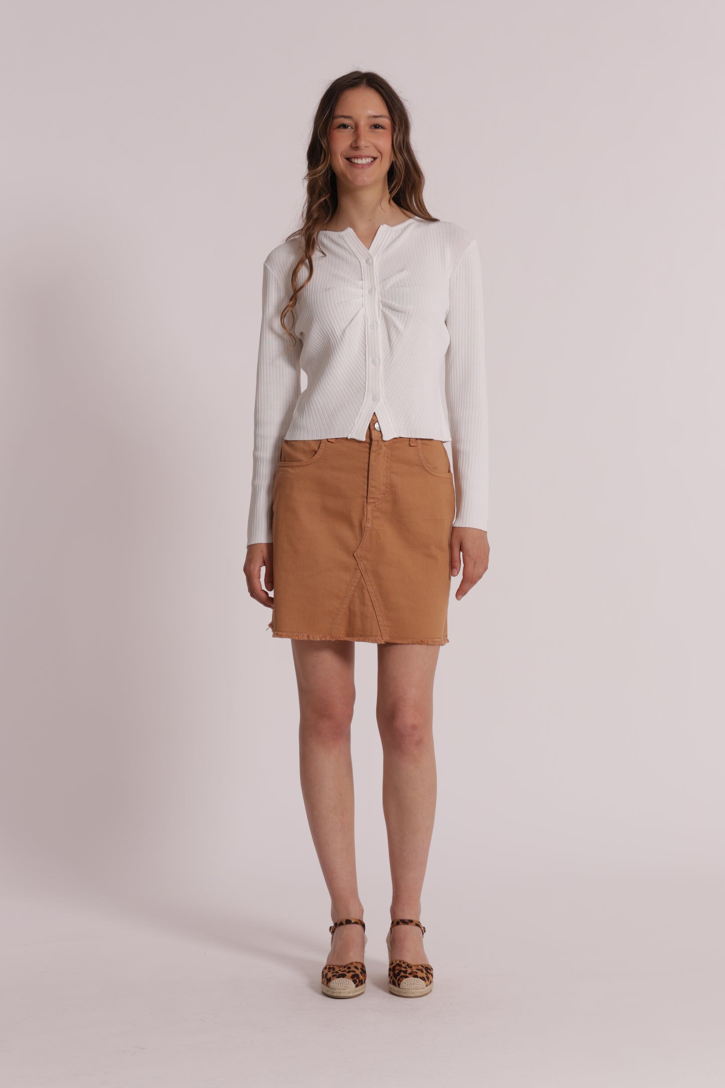 CARDIGAN IN MAGLIA CON DETTAGLIO INCRESPATO