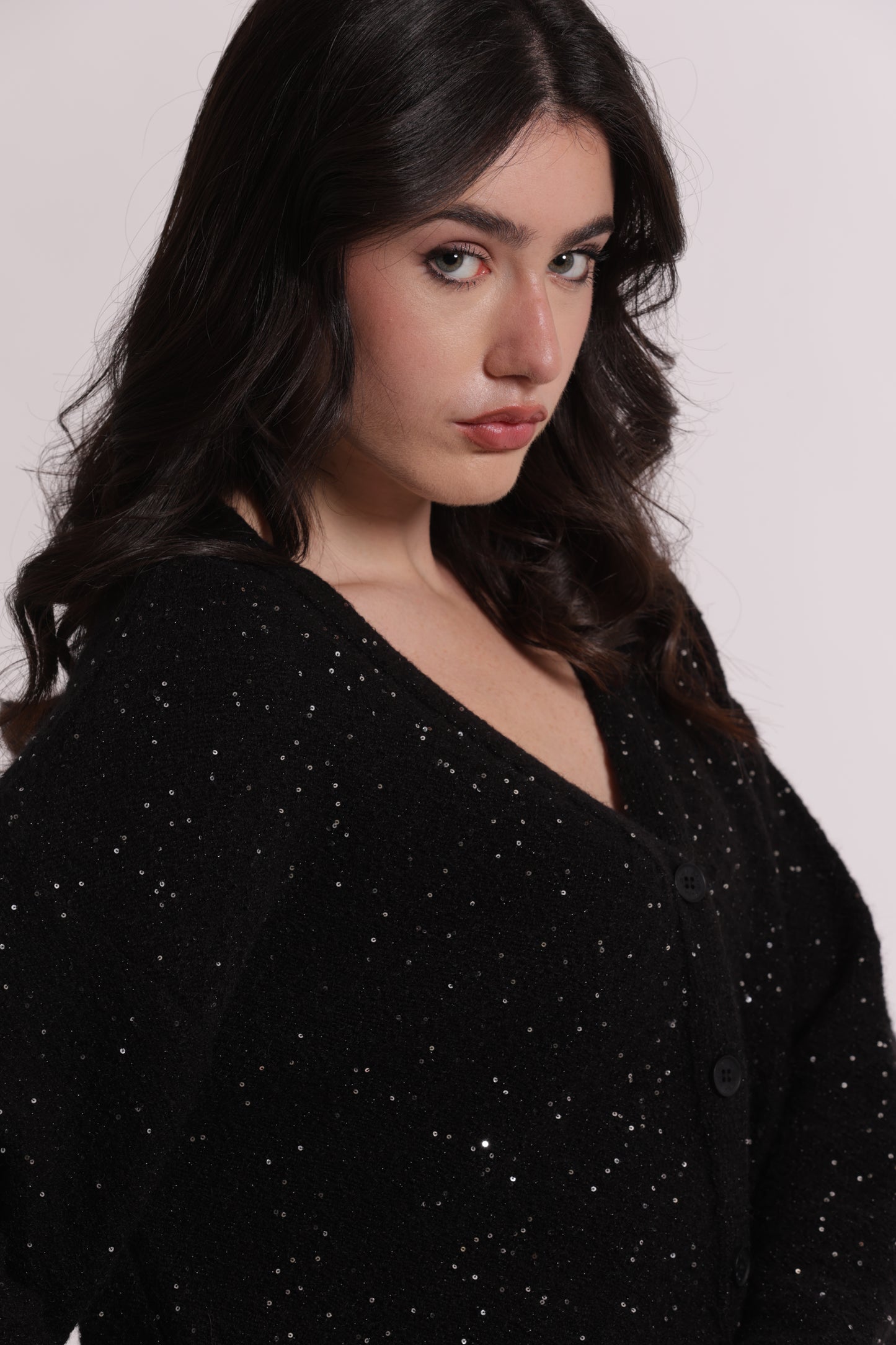MAGLIA CARDIGAN CON PAILLETTES