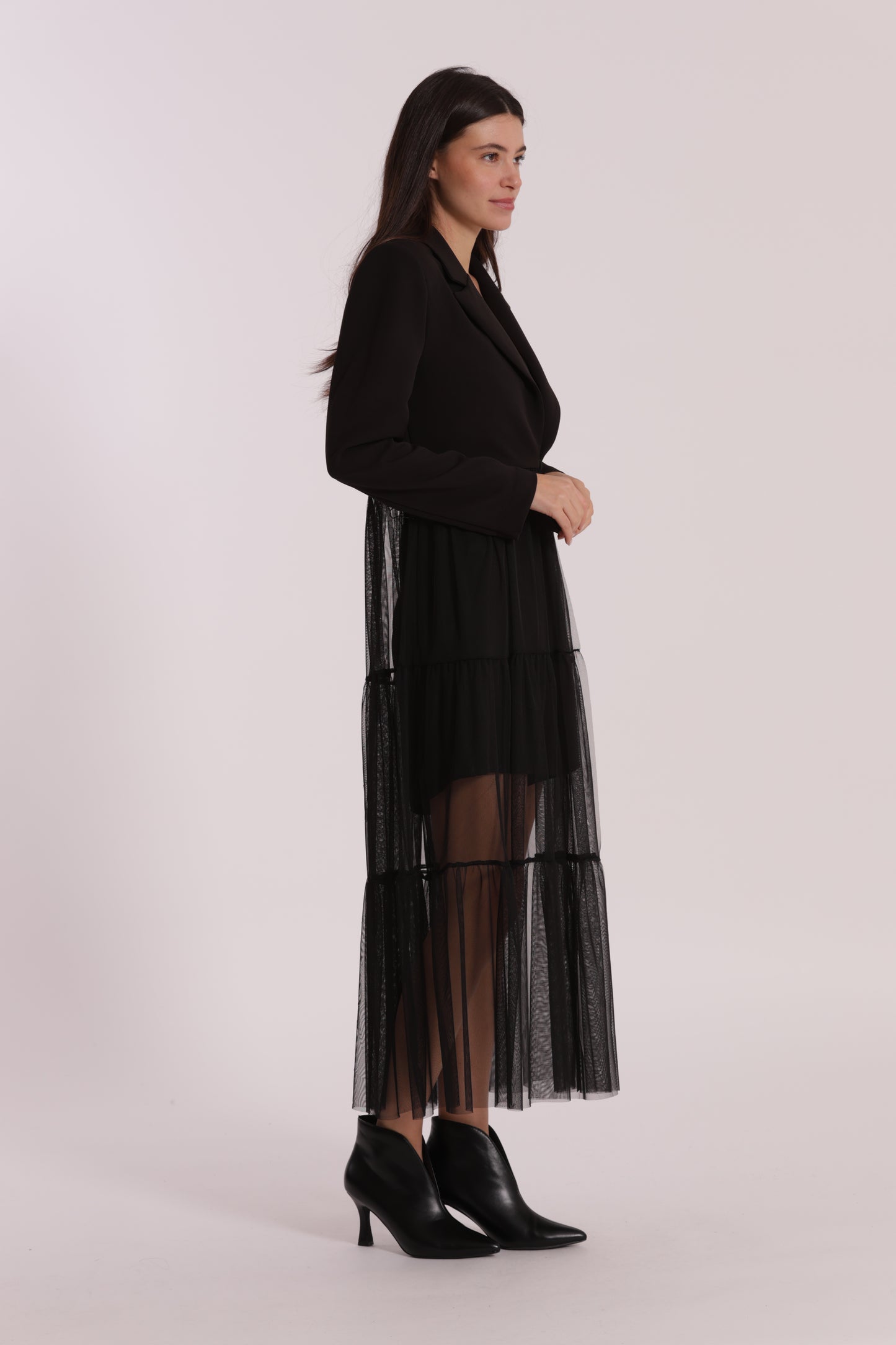 GIACCA LUNGA CON TULLE