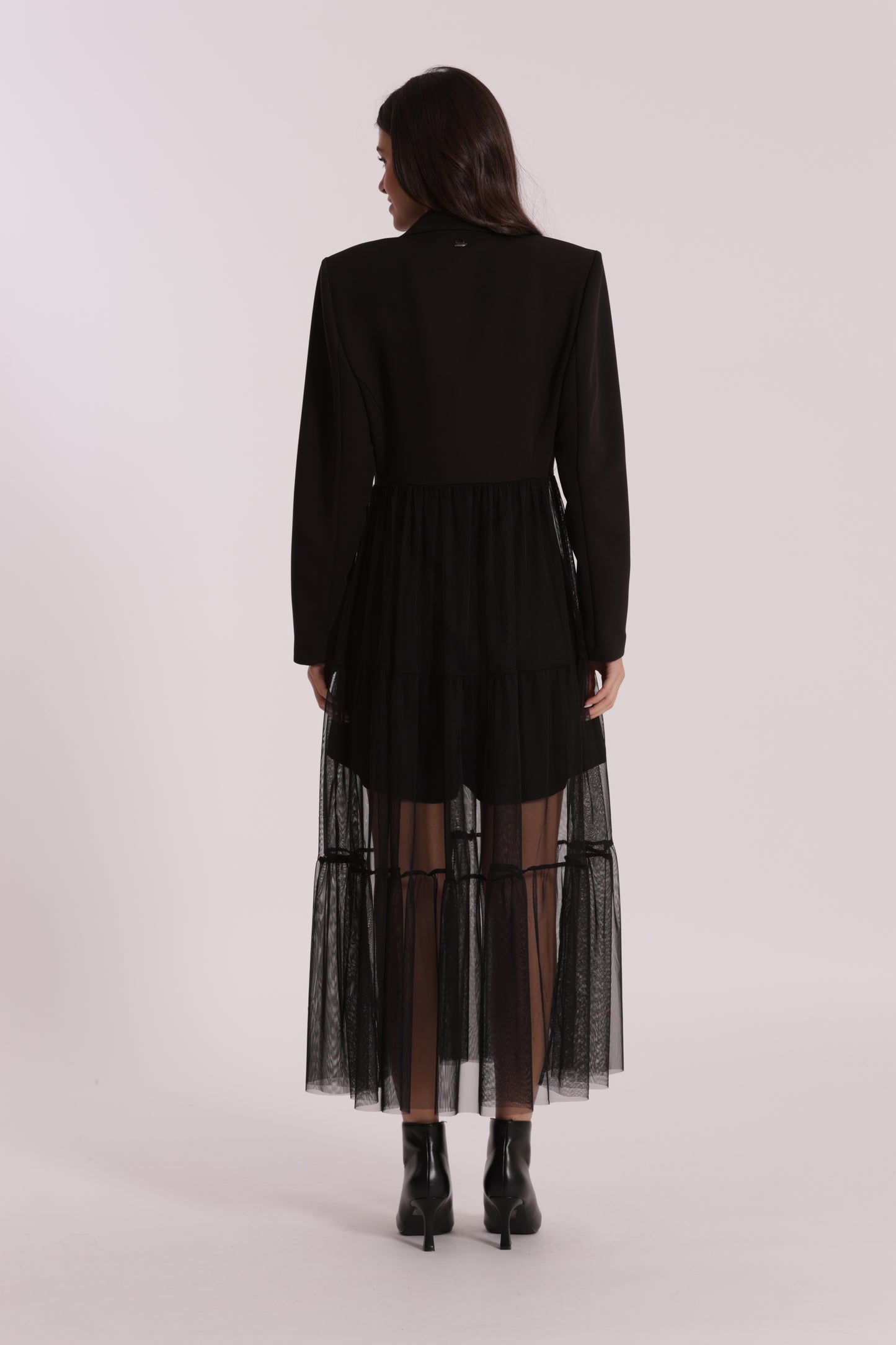 GIACCA LUNGA CON TULLE