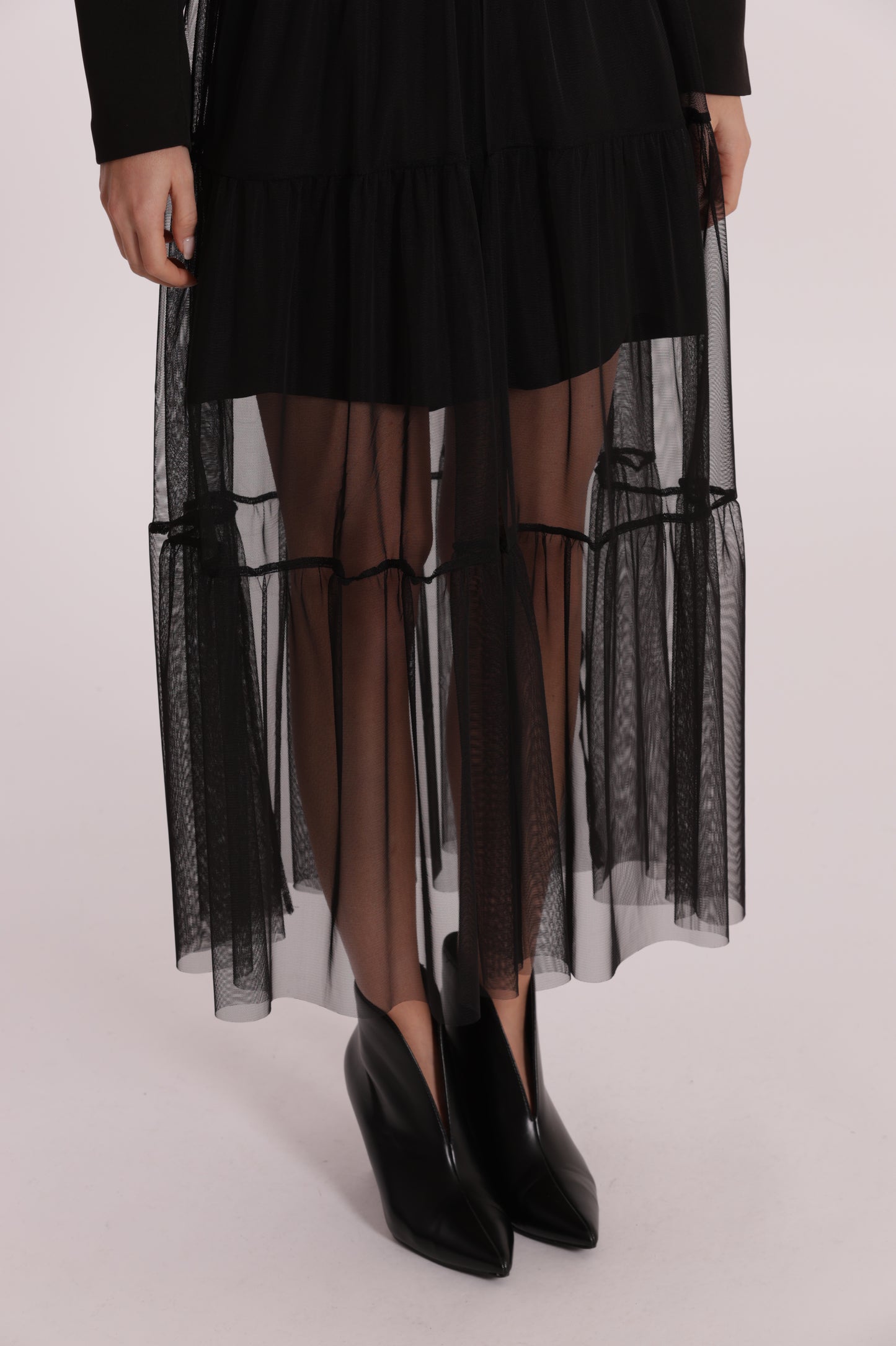 GIACCA LUNGA CON TULLE