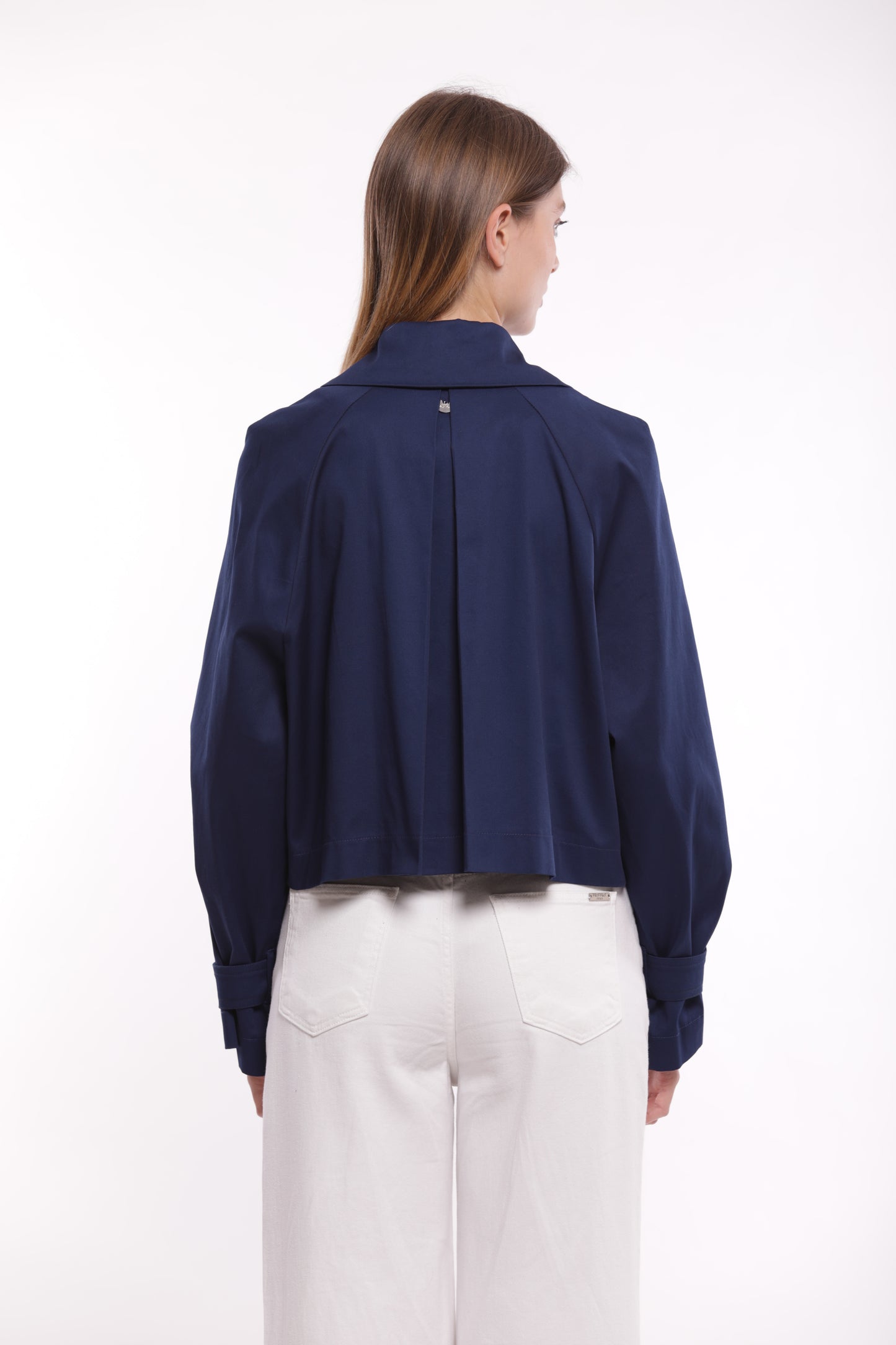 TRENCH CROPPED IN GABARDINA