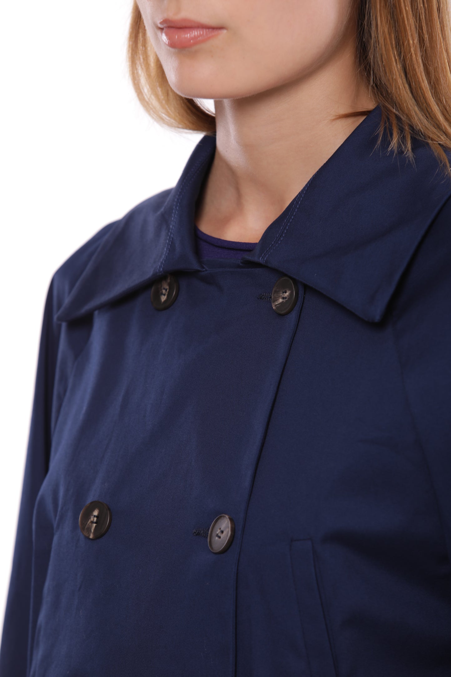 TRENCH CROPPED IN GABARDINA
