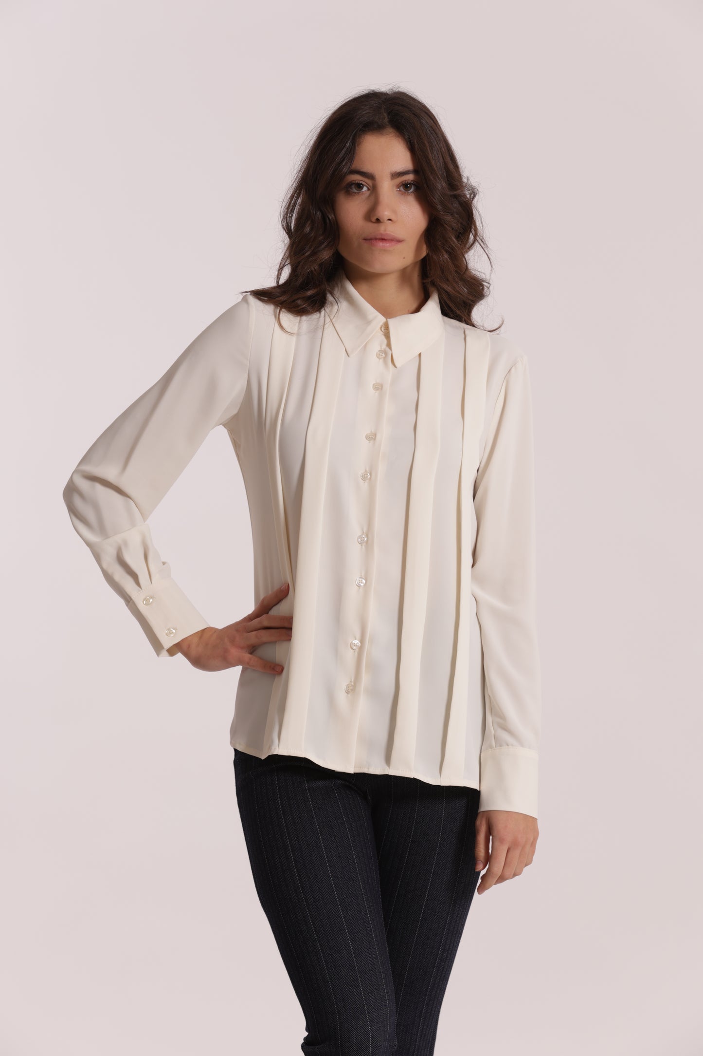 CAMICIA IN SOLTON CON PIEGHE