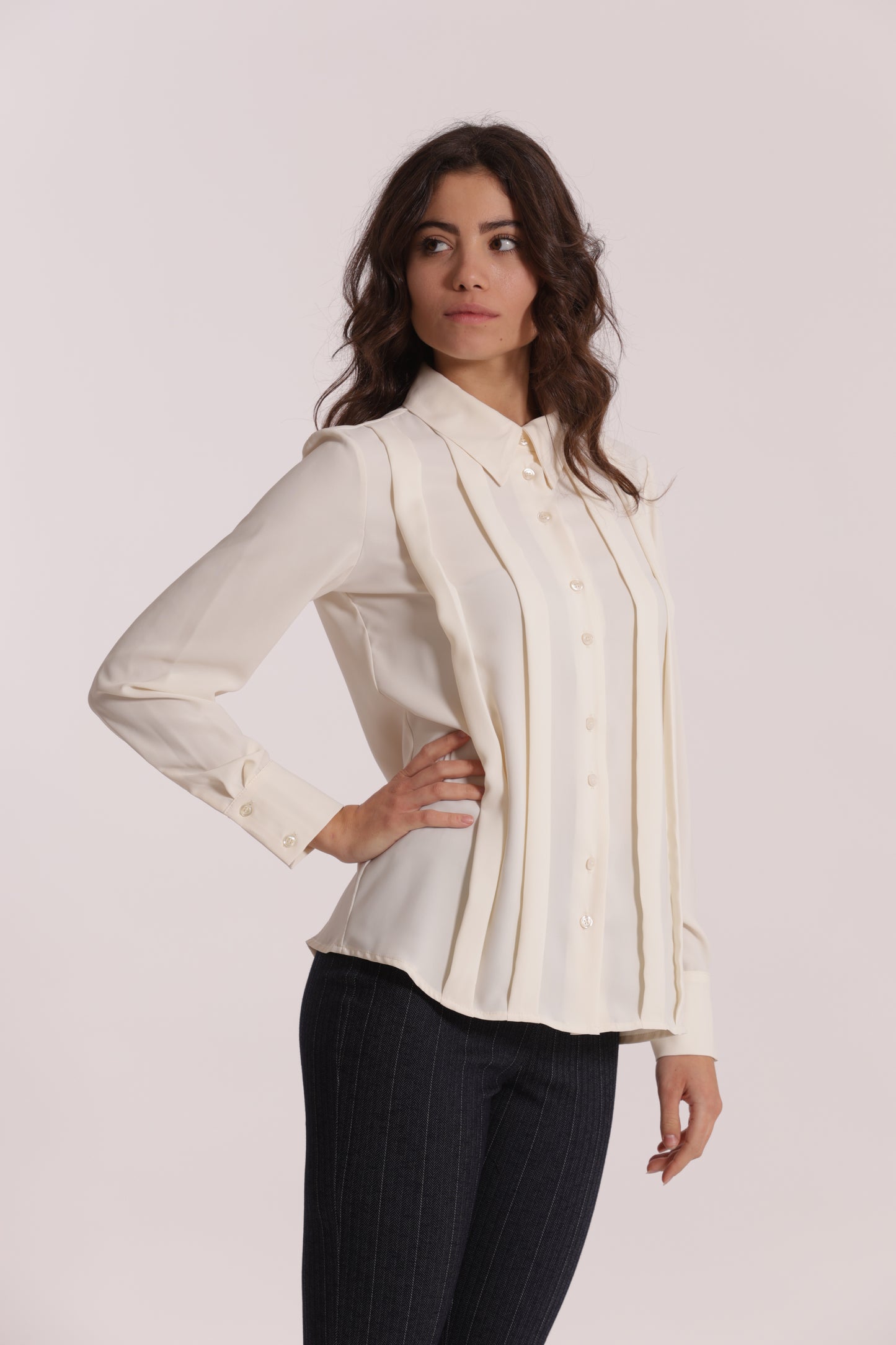 CAMICIA IN SOLTON CON PIEGHE