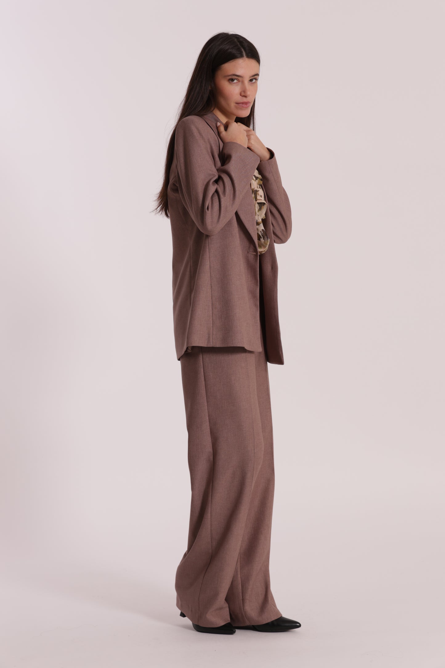 PANTALONE PALAZZO IN TESSUTO FIAMMATO