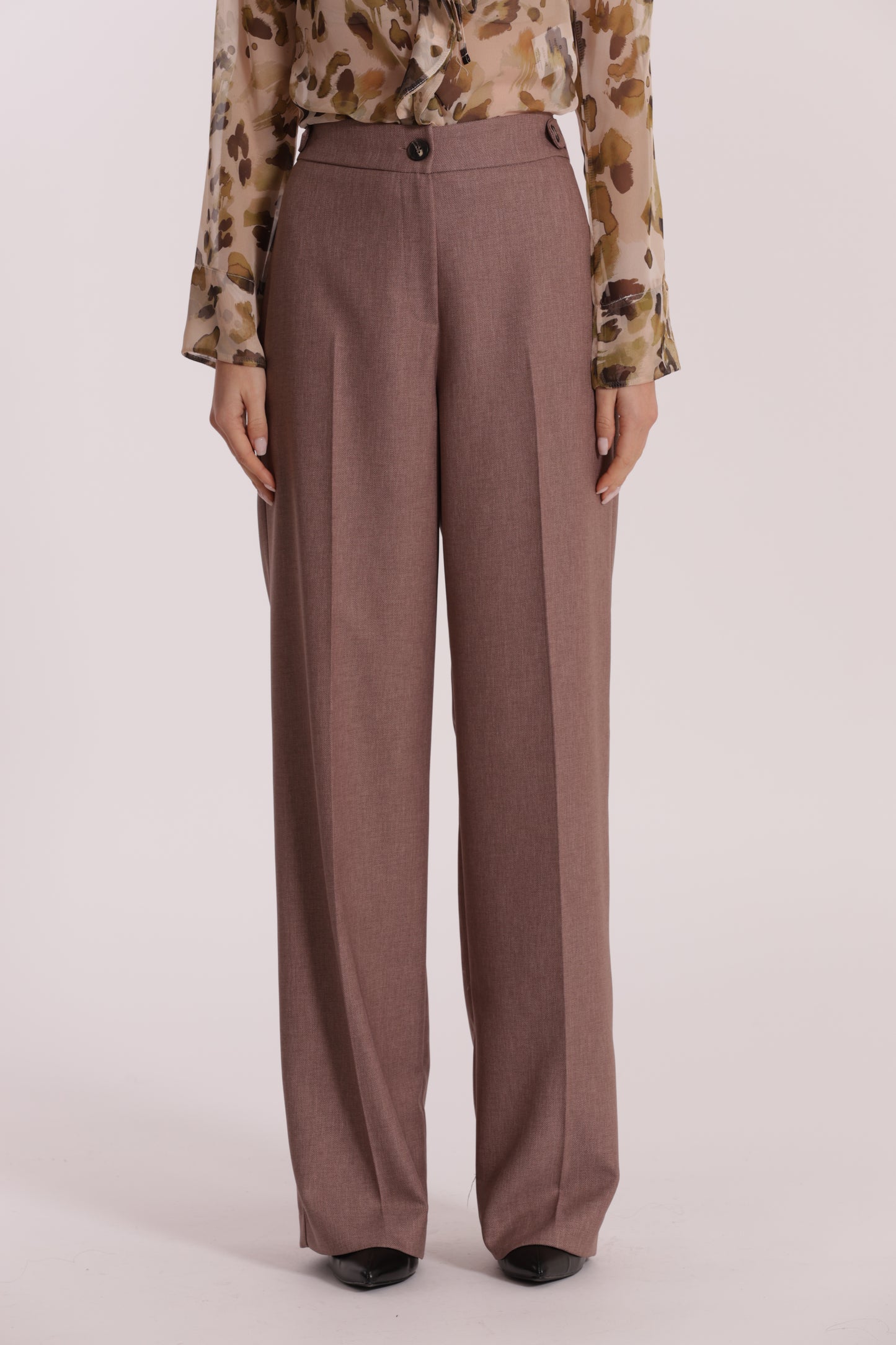 PANTALONE PALAZZO IN TESSUTO FIAMMATO