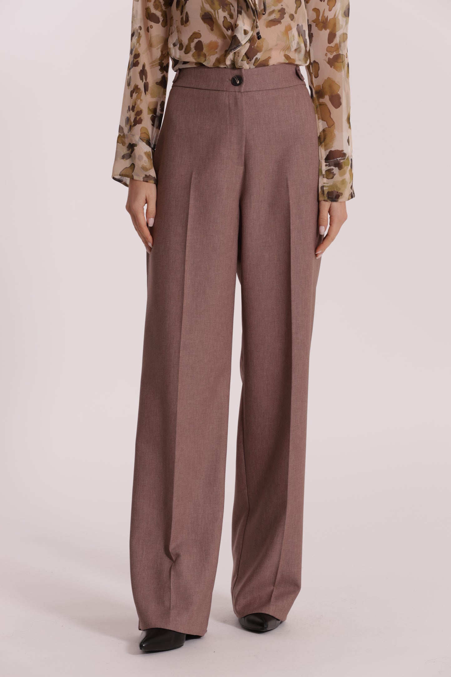 PANTALONE PALAZZO IN TESSUTO FIAMMATO