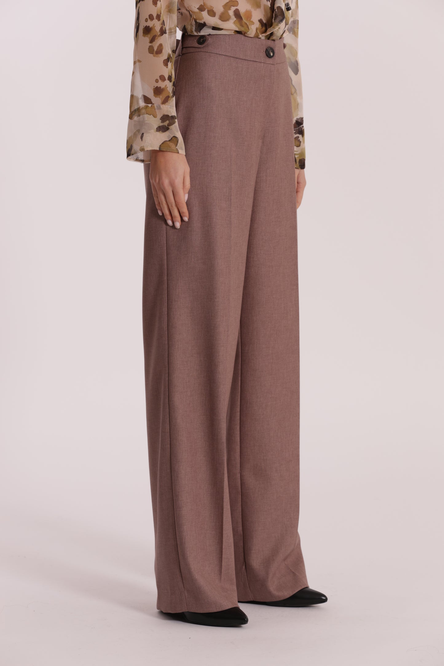 PANTALONE PALAZZO IN TESSUTO FIAMMATO
