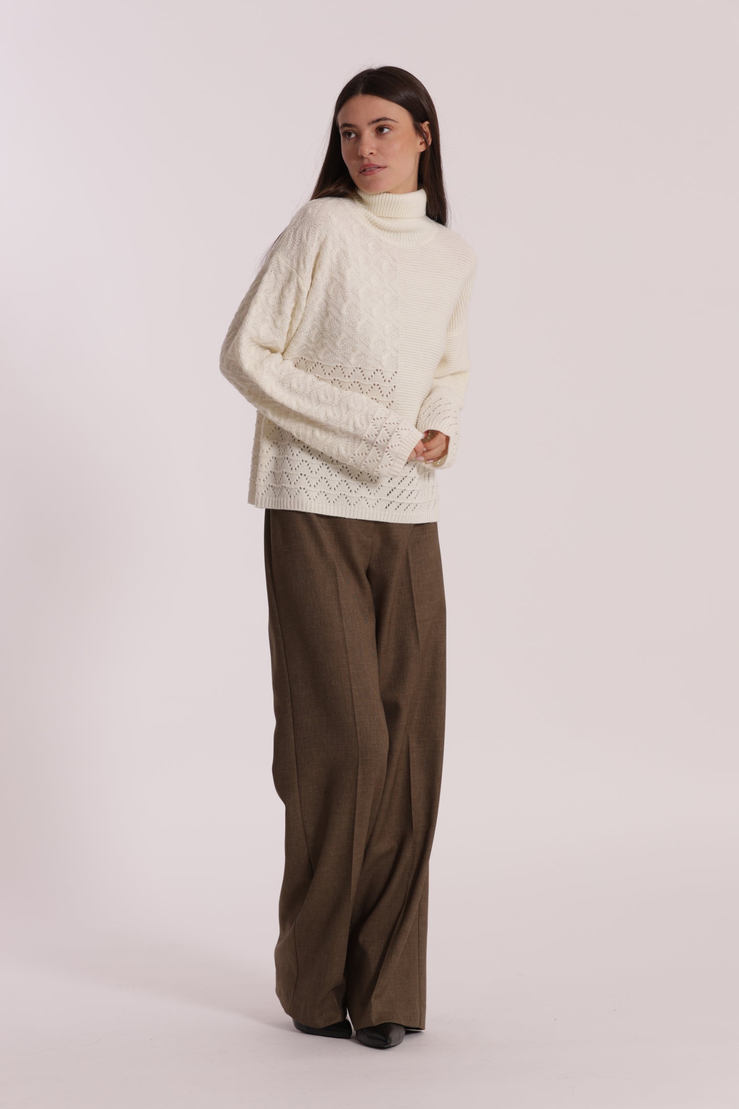 PANTALONE PALAZZO IN TESSUTO FIAMMATO