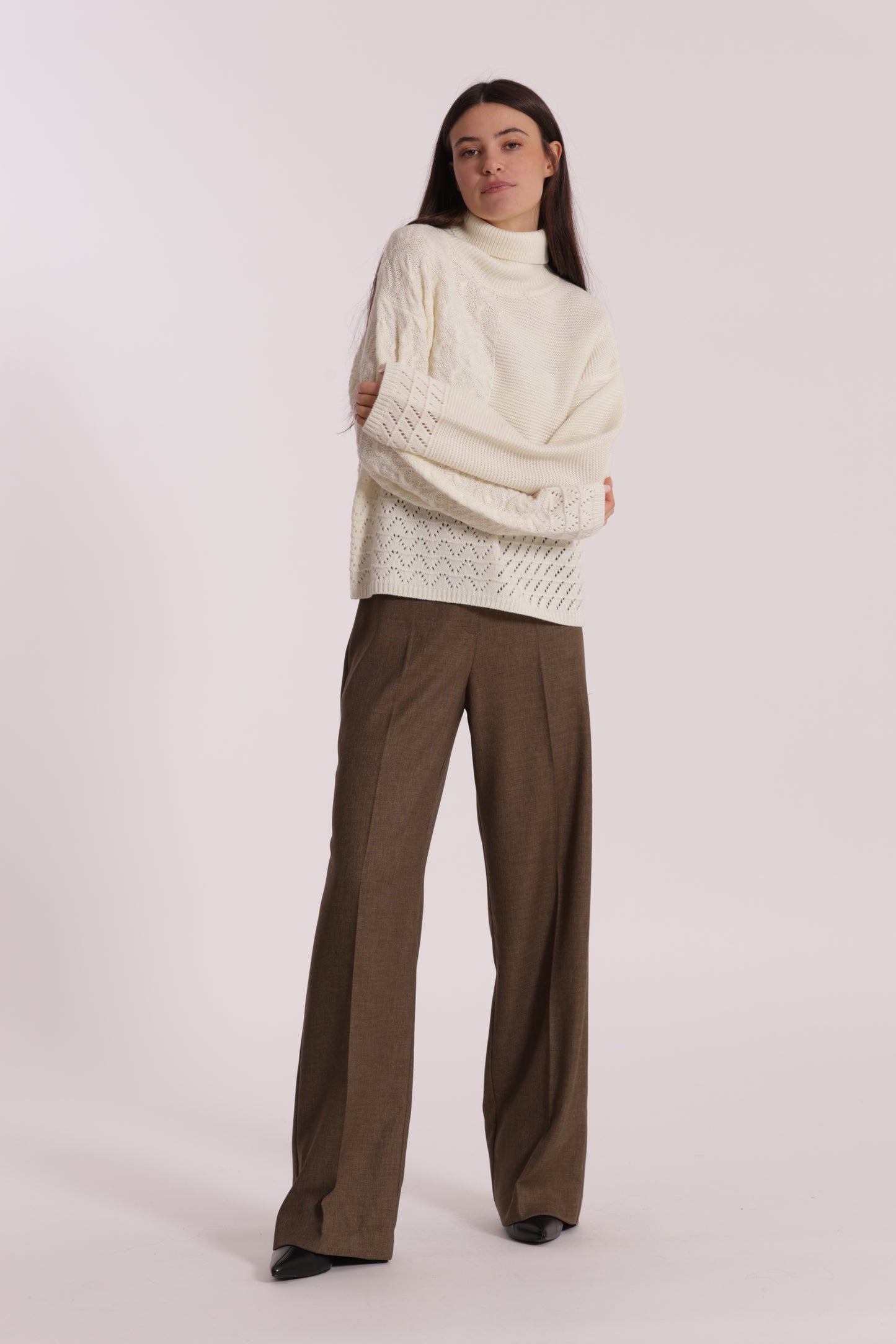 PANTALONE PALAZZO IN TESSUTO FIAMMATO