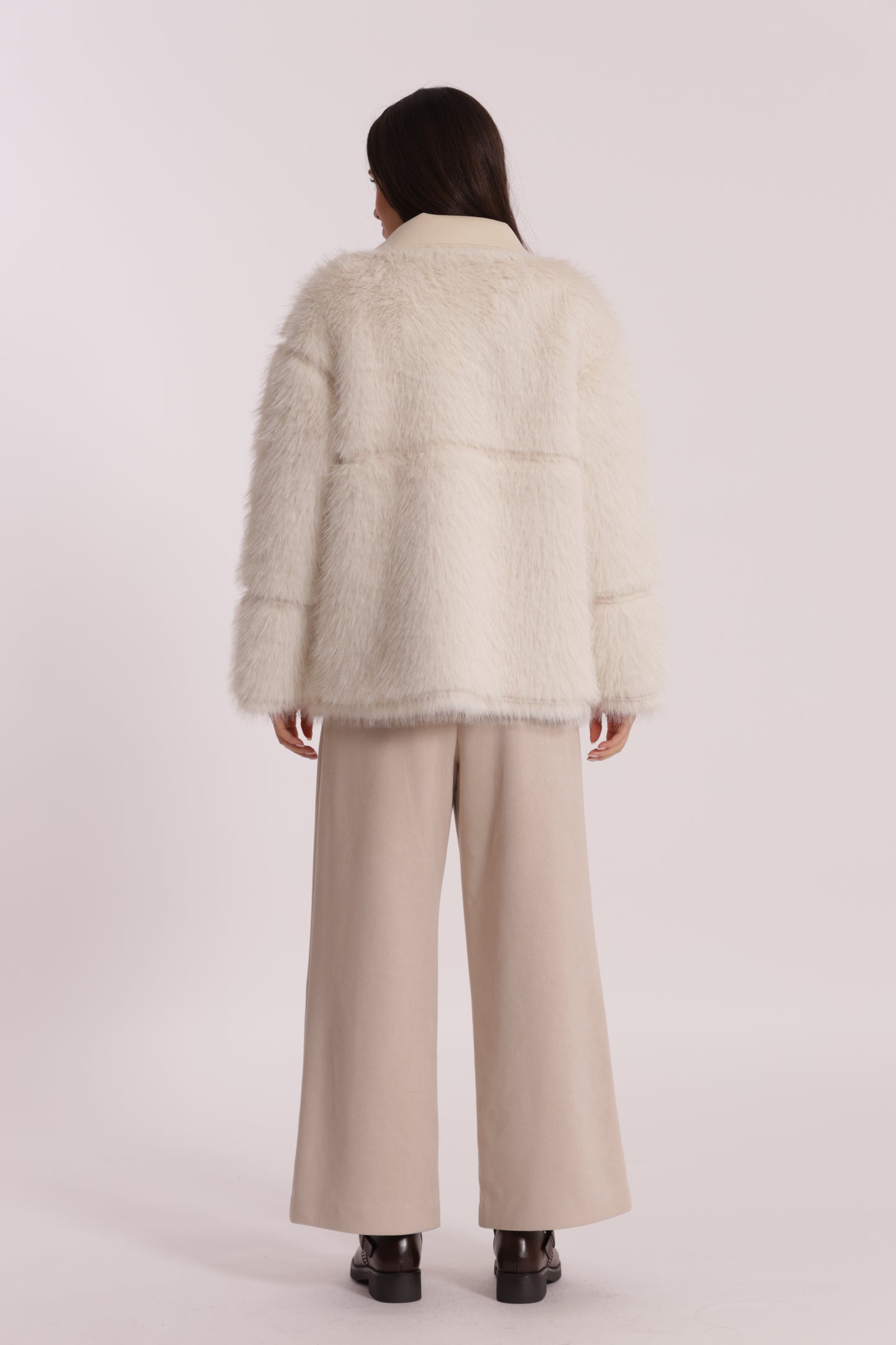 PANTALONE CROPPED EFFETTO CAMOSCIO