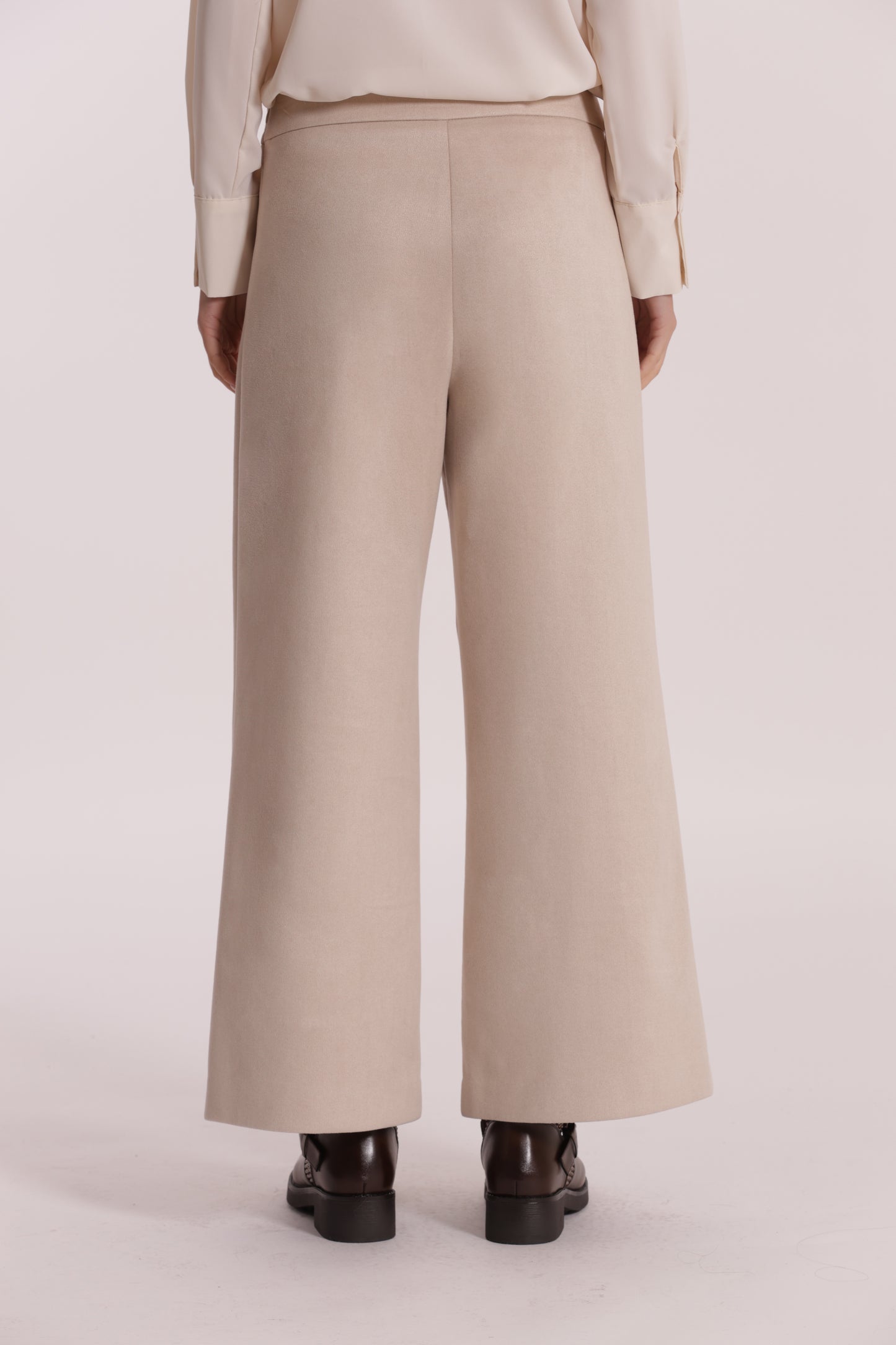 PANTALONE CROPPED EFFETTO CAMOSCIO