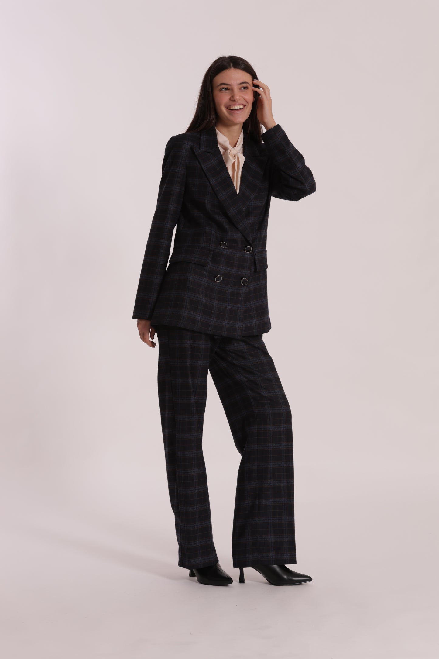 PANTALONE DRITTO TESSUTO CHECK