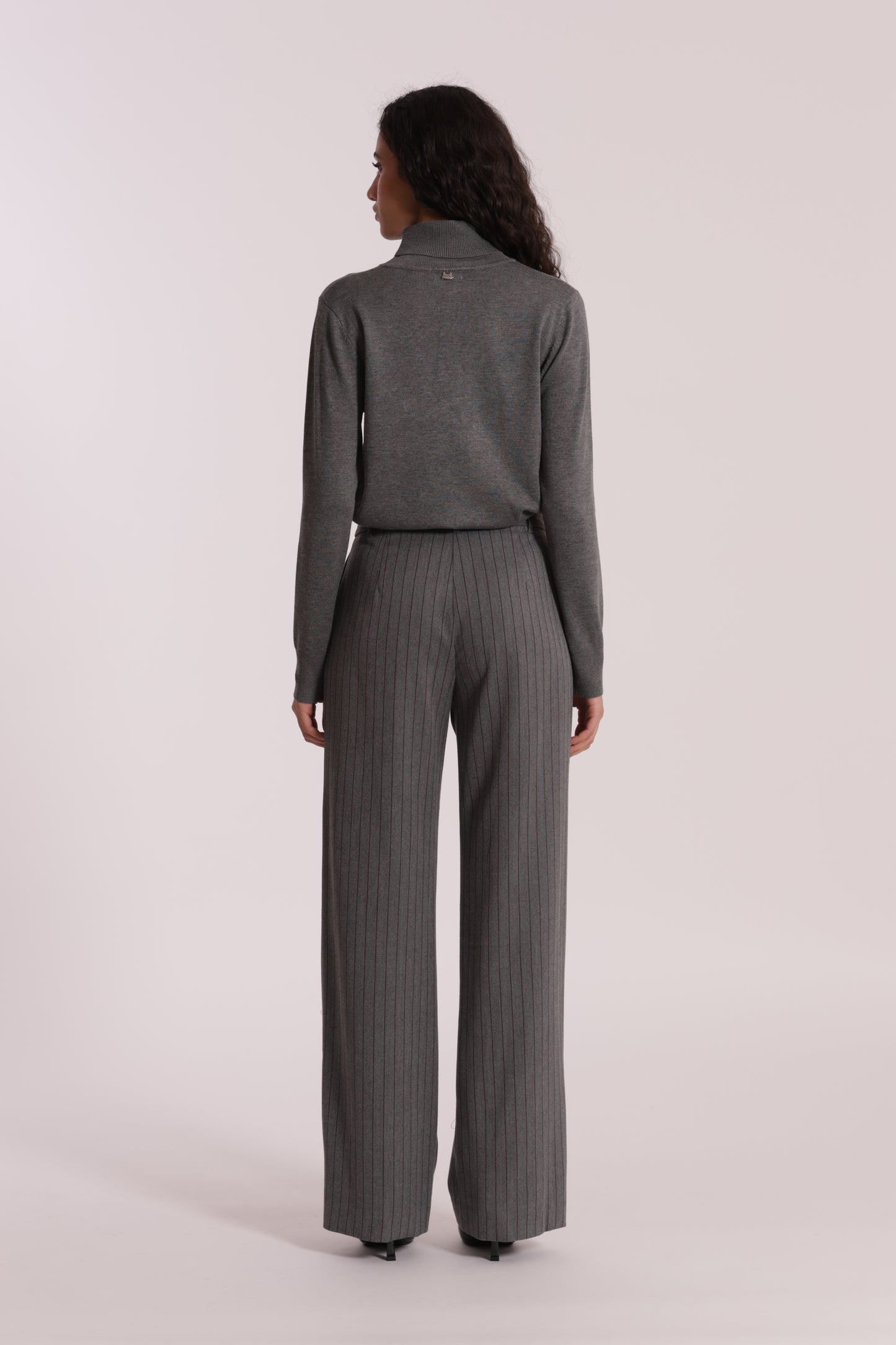 PANTALONE PALAZZO IN TESSUTO GESSATO