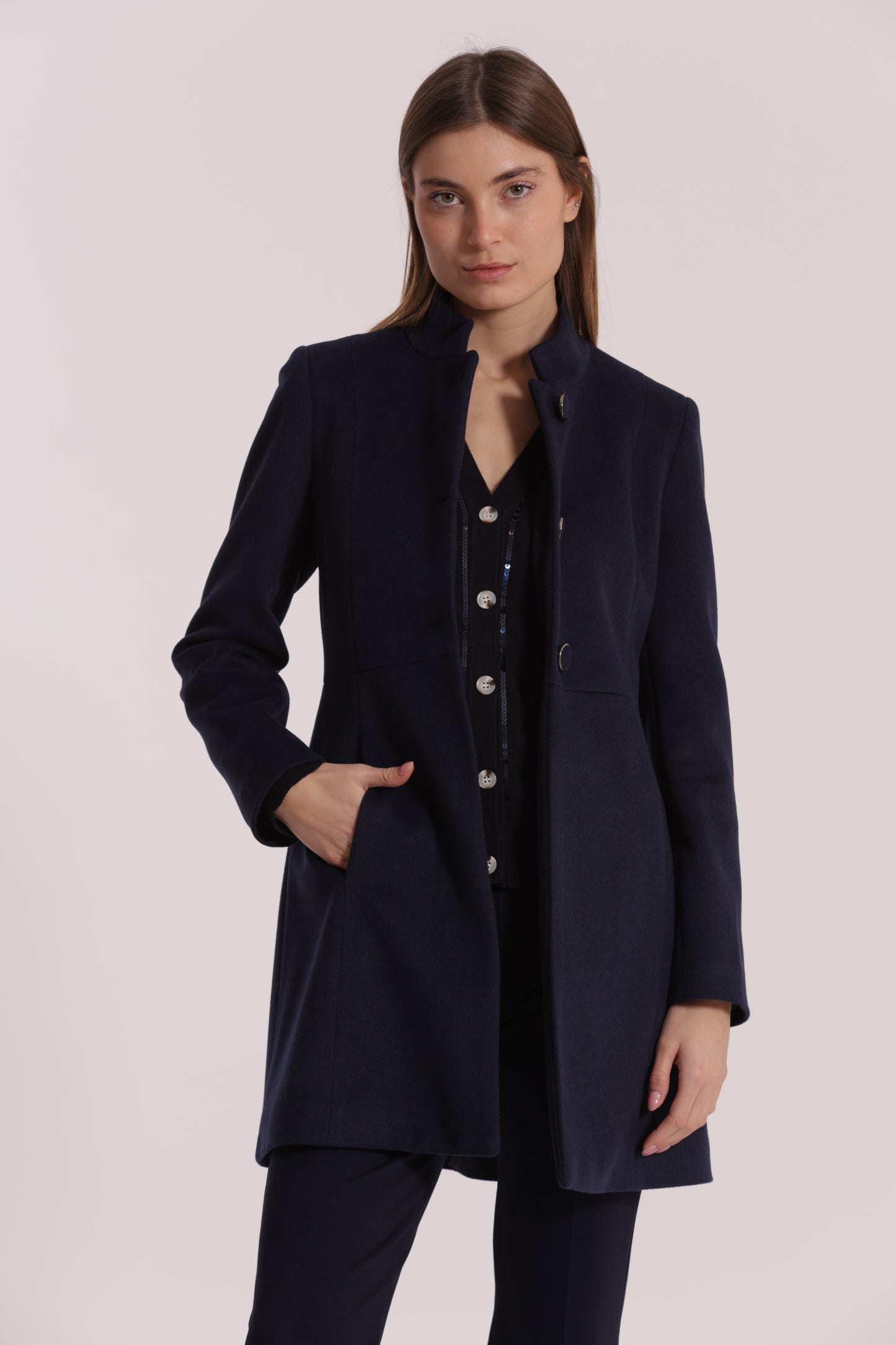 CAPPOTTO BARONETTO CON COLLO ALLA COREANA