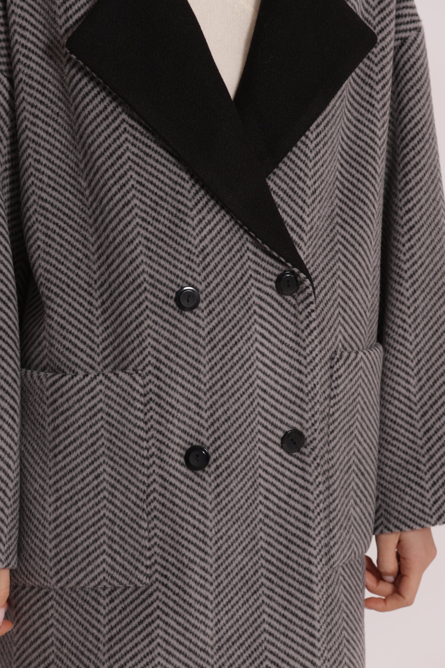 CAPPOTTO OVER TESSUTO SPIGATO